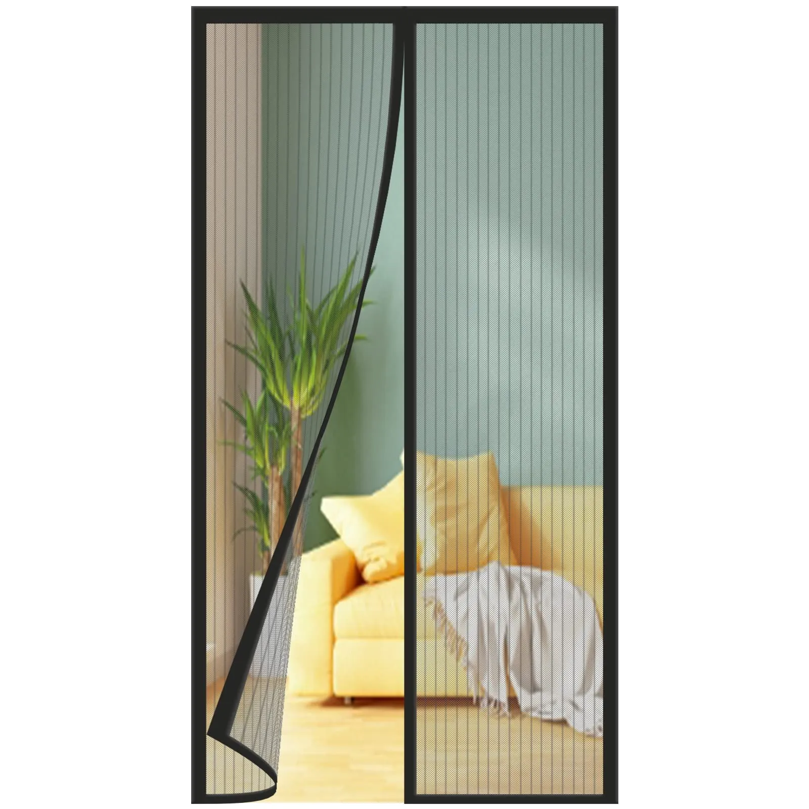 WENT Zanzariera Magnetica per Porte, 85x195 cm, Nero - immagine 1