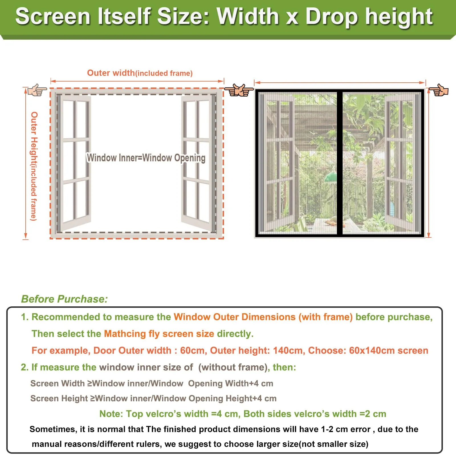 Risareyi Zanzariera Magnetica Porta Finestra, 70x105cm, Bianco, Rete Fine - immagine 7