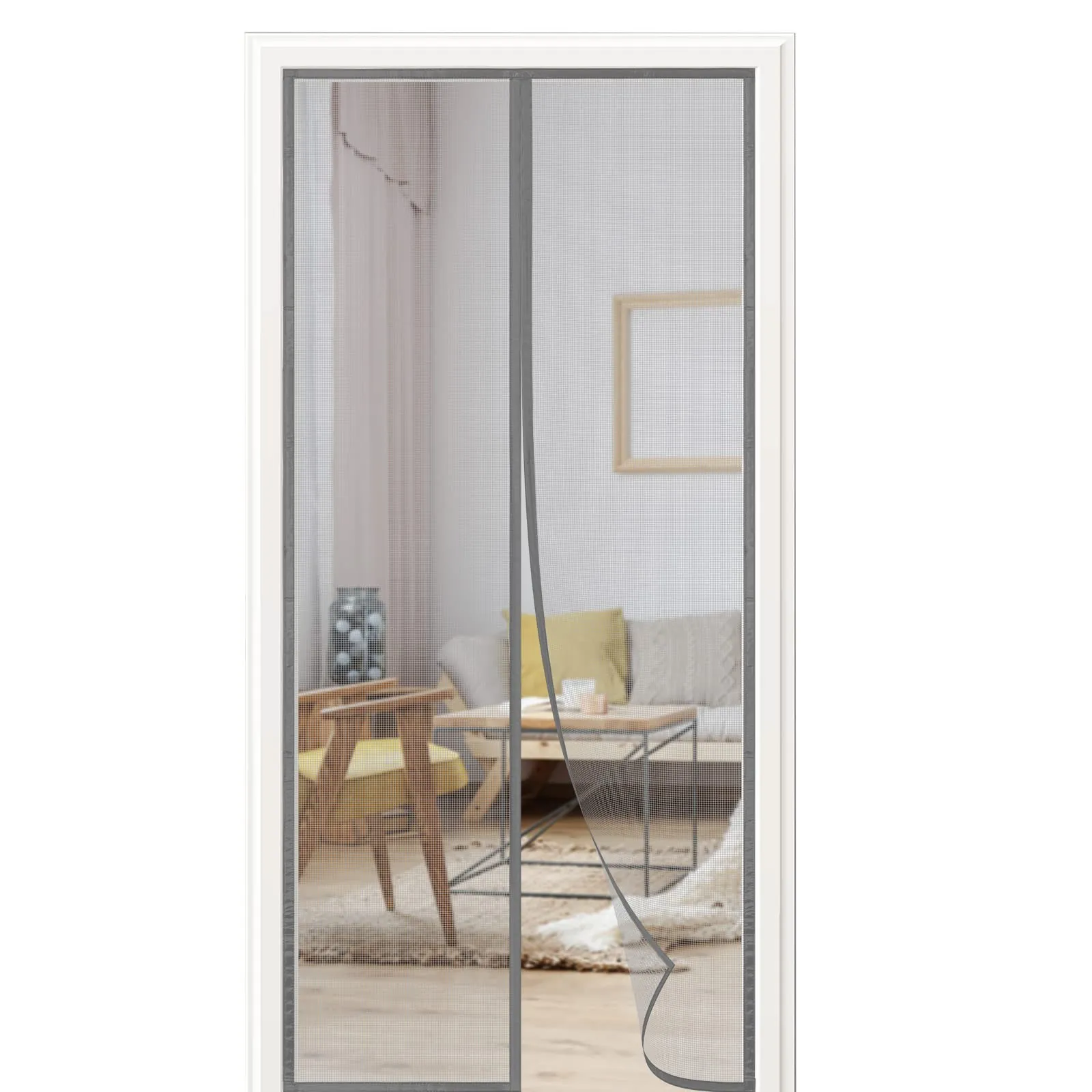 WENT Zanzariera Magnetica per Porte, 155x235 cm, Grigio Puro - immagine 1