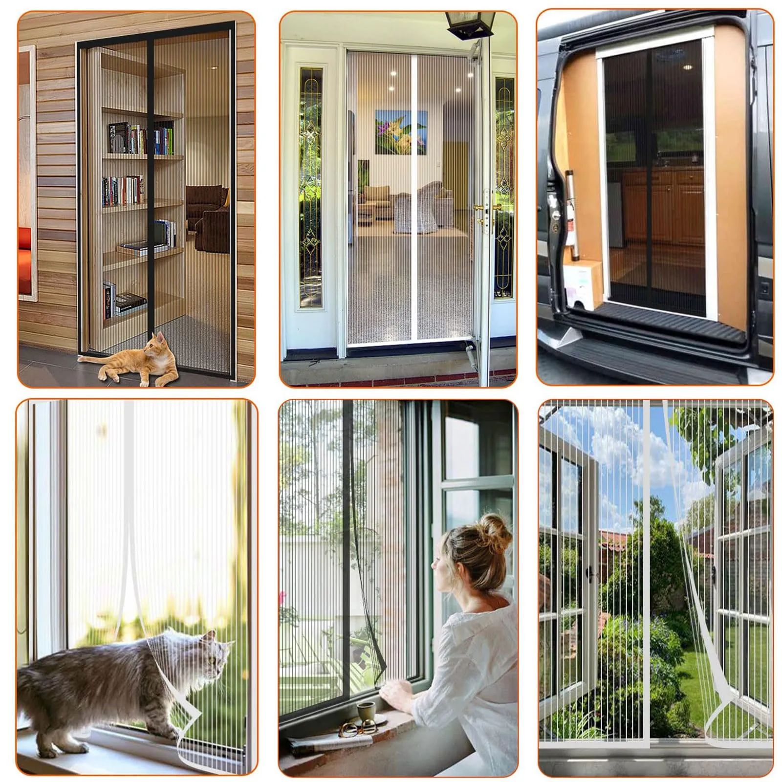 Risareyi Zanzariera Magnetica Porta Finestra 145x130cm, Bianco, Rete Fine - immagine 9