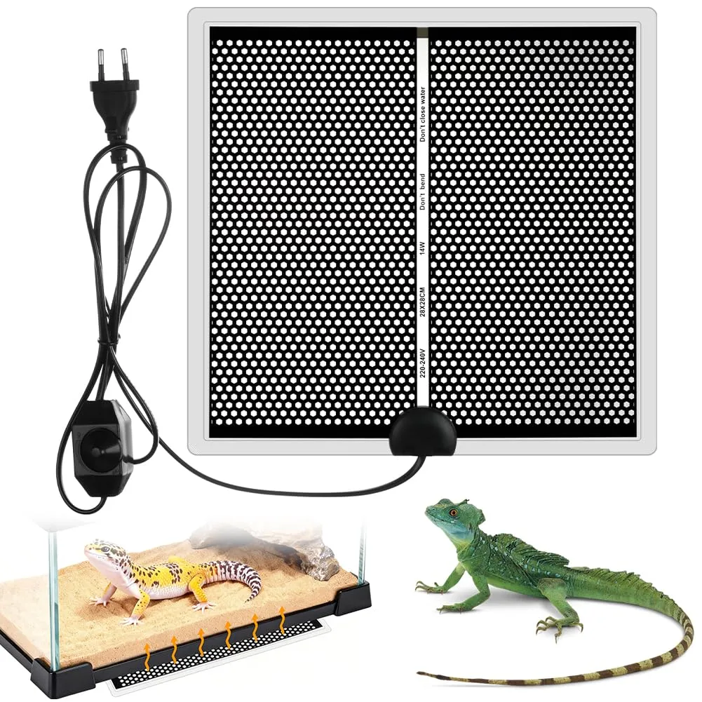 Adiwo Tappetino Riscaldante Rettili, 14W, 28 x 28 cm, Temperatura Regolabile - immagine 1