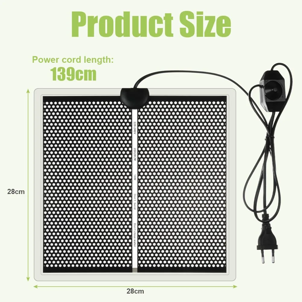 Adiwo Tappetino Riscaldante Rettili, 14W, 28 x 28 cm, Temperatura Regolabile - immagine 2