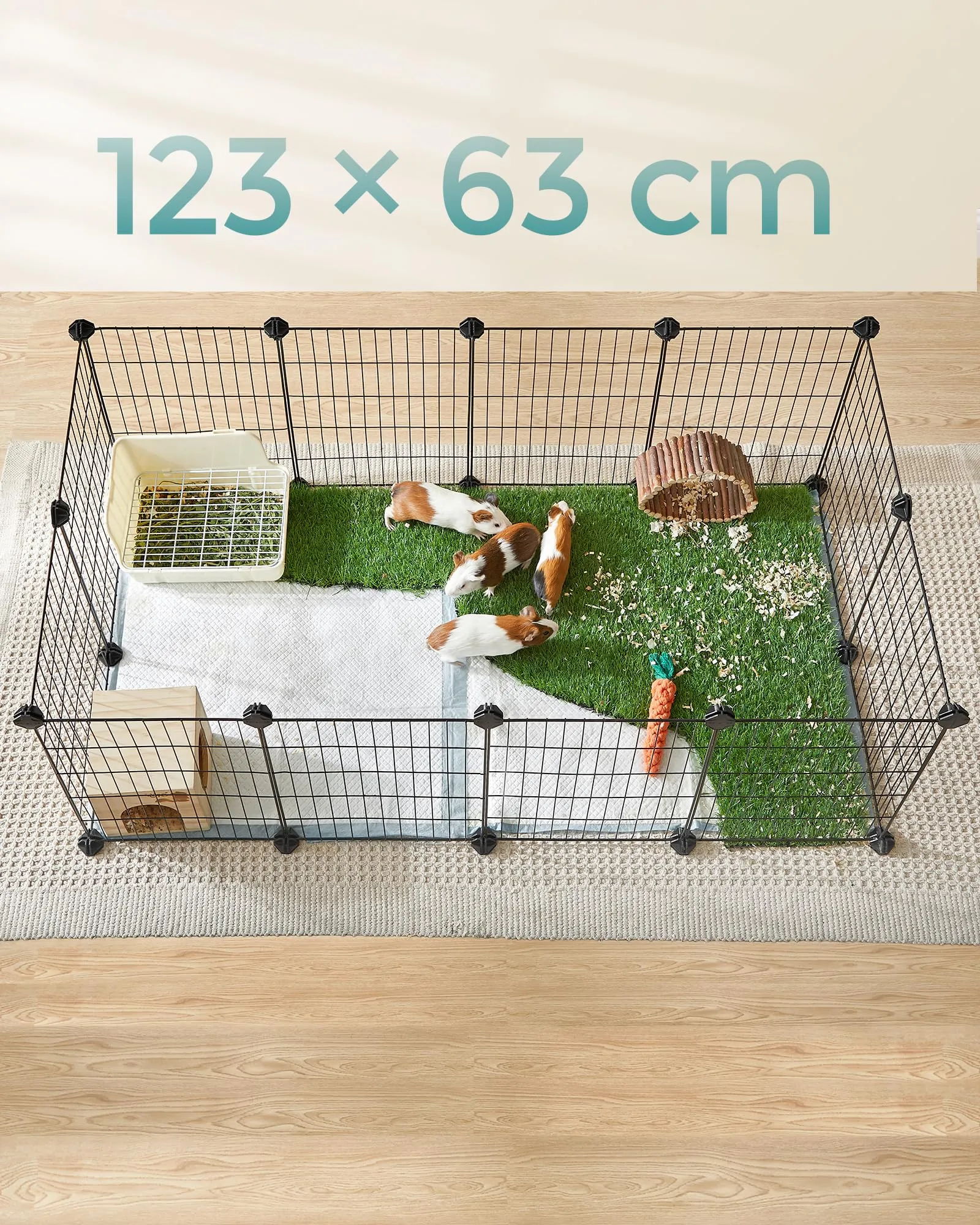 SONGMICS Recinto Personalizzabile per Animali di Piccola Taglia, Nero LPI001B01 - immagine 2