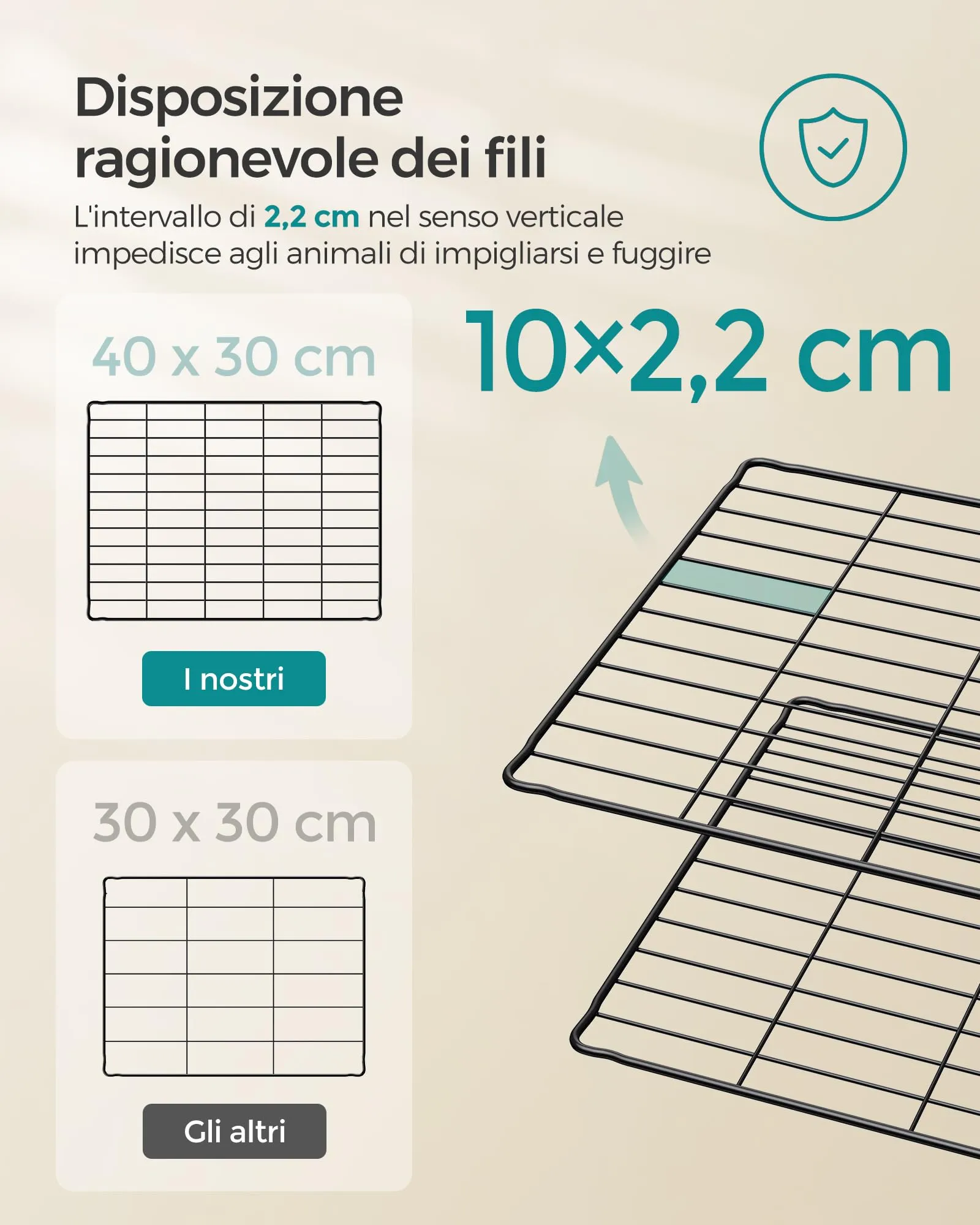 SONGMICS Recinto Personalizzabile per Animali di Piccola Taglia, Nero LPI001B01 - immagine 6