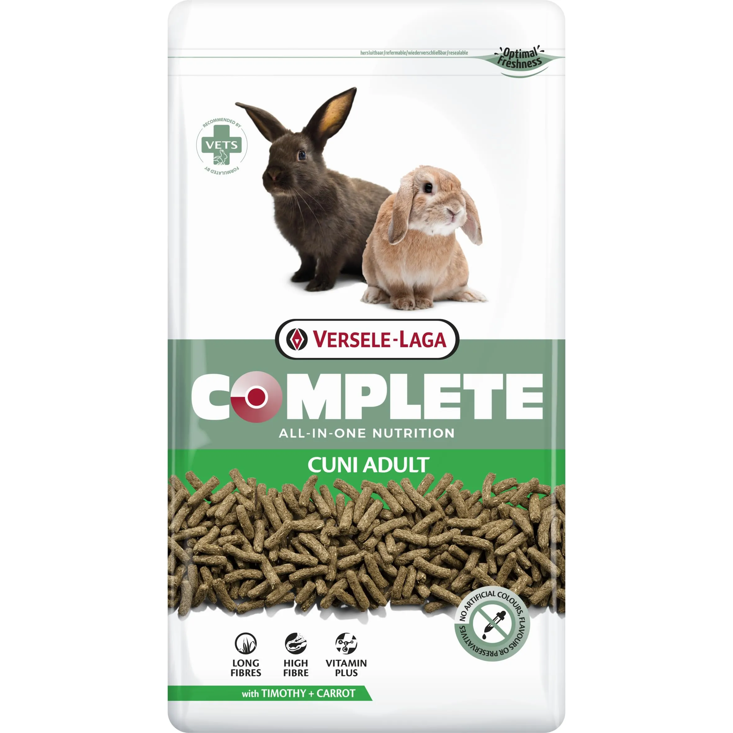 Versele-Laga Complete Cuni Adult Alimento Completo Estruso per Conigli Nani, 3 kg - immagine 1