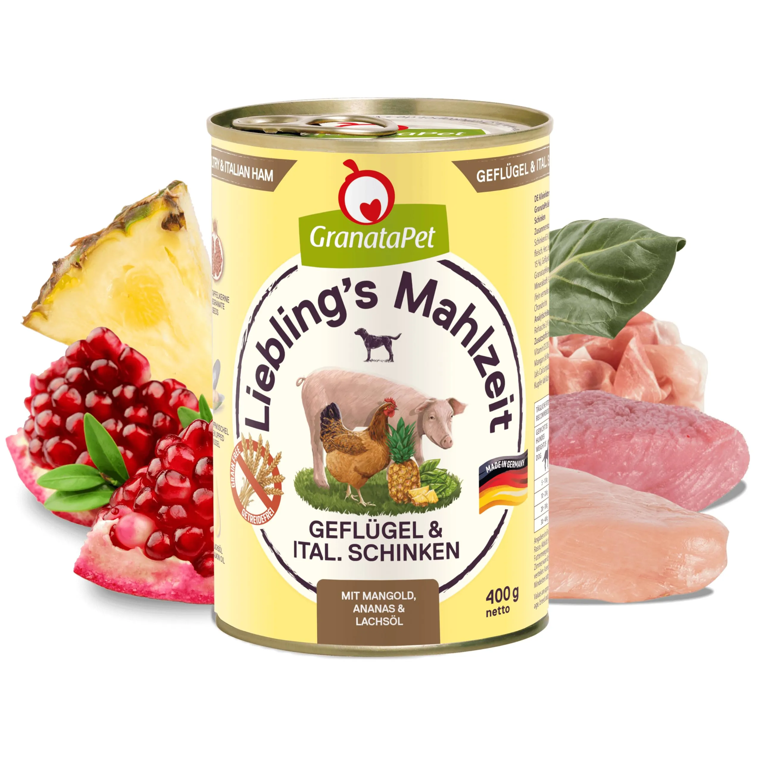 GranataPet Liebling's Mahlzeit Pollo & Prosciutto italiano, 6 x 400g - immagine 2