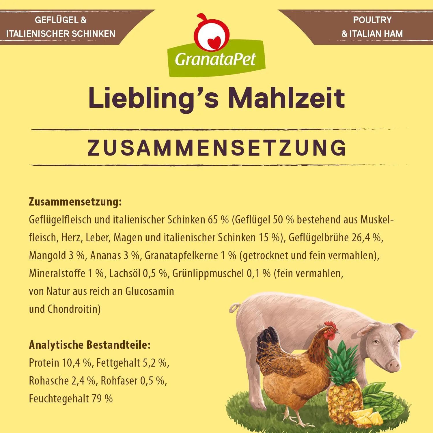 GranataPet Liebling's Mahlzeit Pollo & Prosciutto italiano, 6 x 400g - immagine 6