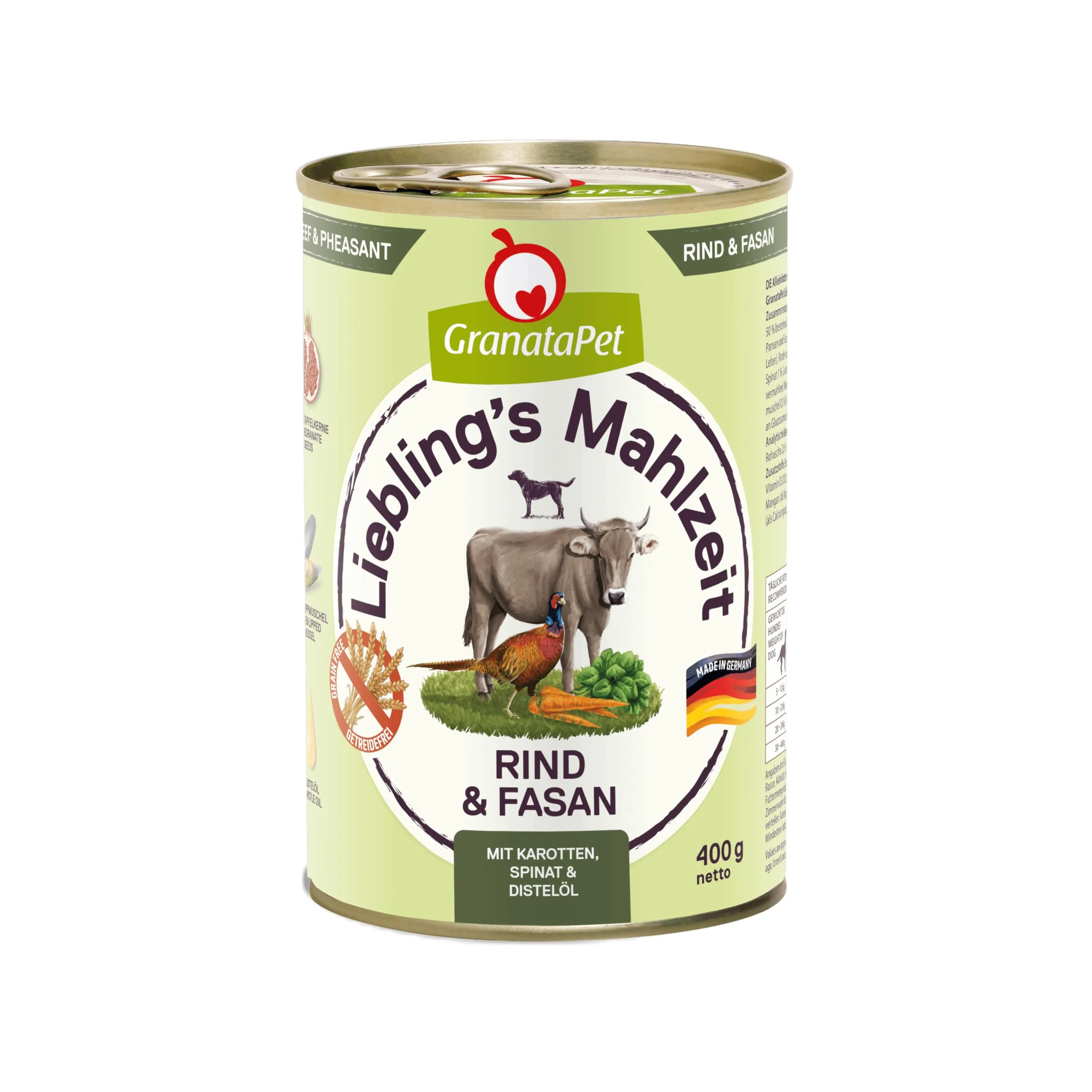 GranataPet Liebling's Mahlzeit Manzo & Fagiano, 6 x 400g - immagine 1