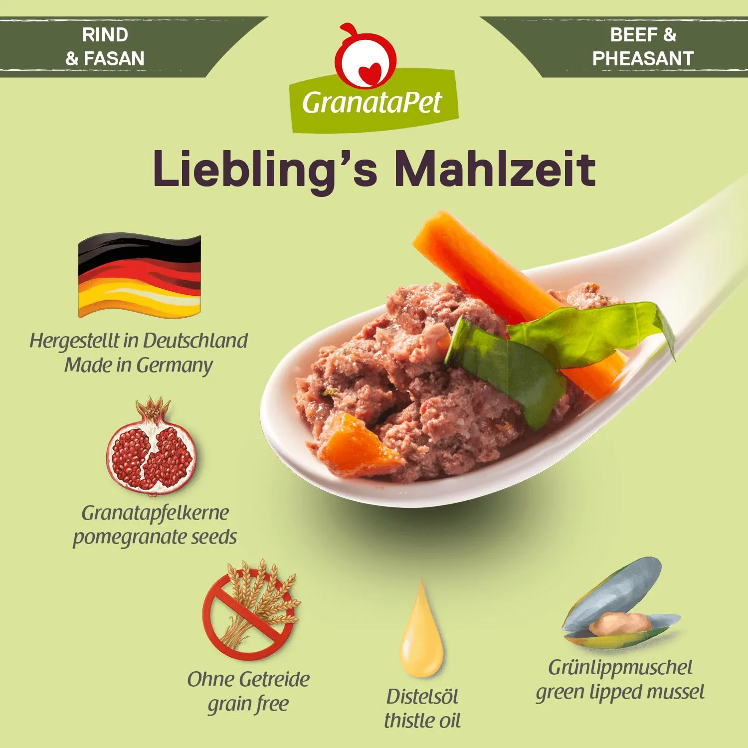 GranataPet Liebling's Mahlzeit Manzo & Fagiano, 6 x 800g - immagine 5