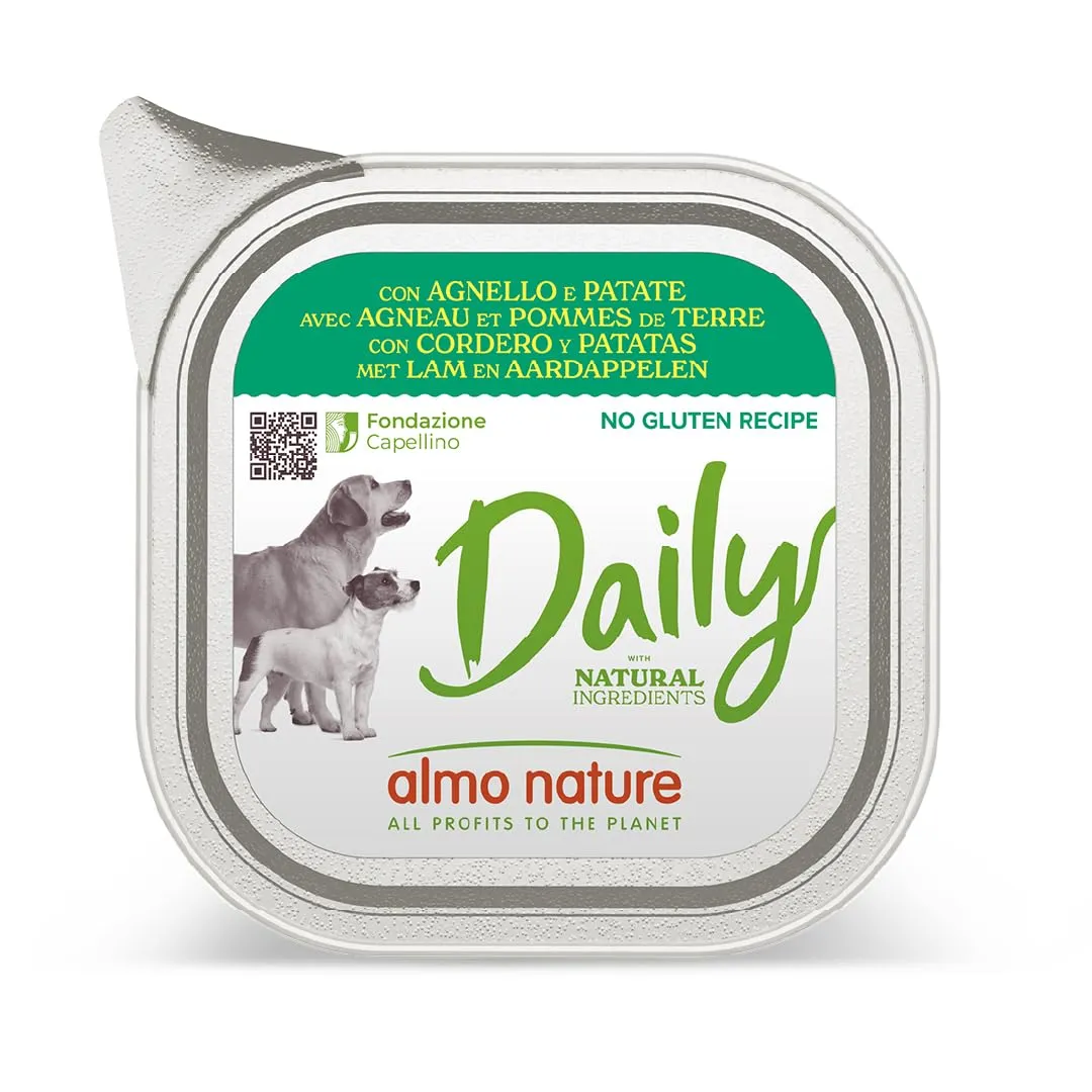 Almo Nature Daily Alimento Umido per Cani Adulti con Agnello e Patate - 100g, Confezione da 32 - immagine 1