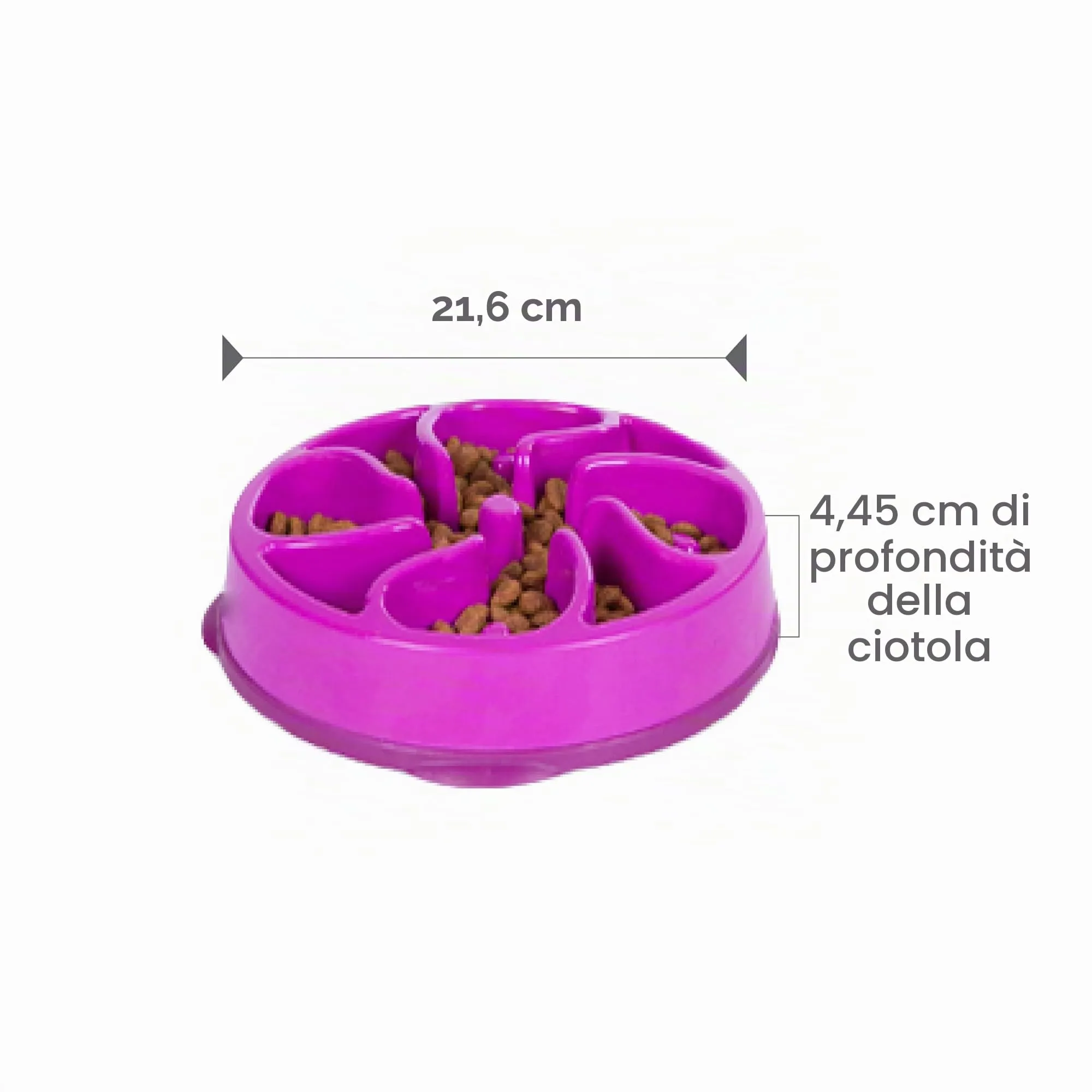 Outward Hound Fun Feeder Slo-Bowl Ciotola Anti-ingozzamento per Cani, Medio, Viola - immagine 7