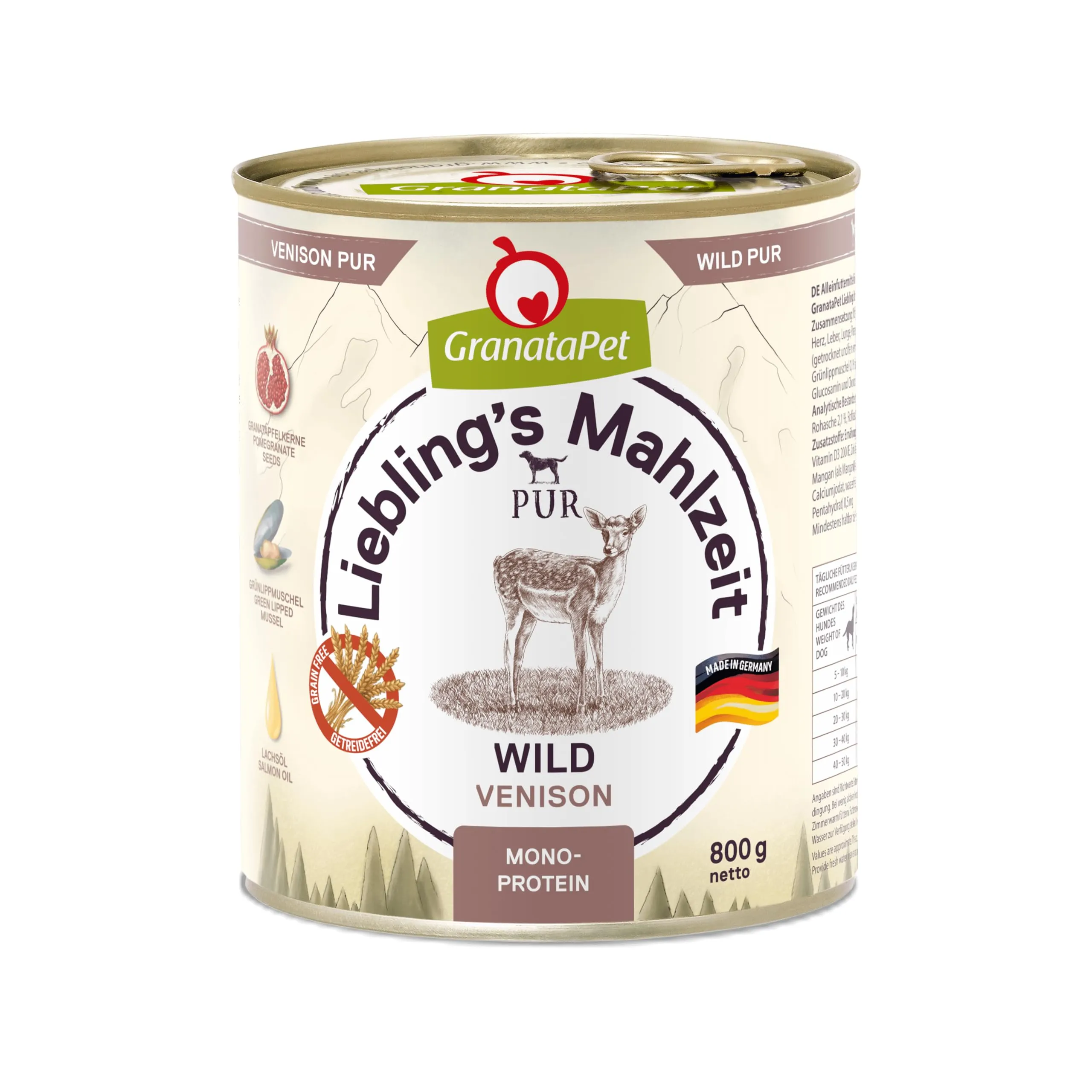 GranataPet Liebling's Mahlzeit Pur Wild, 6 x 800g - immagine 1