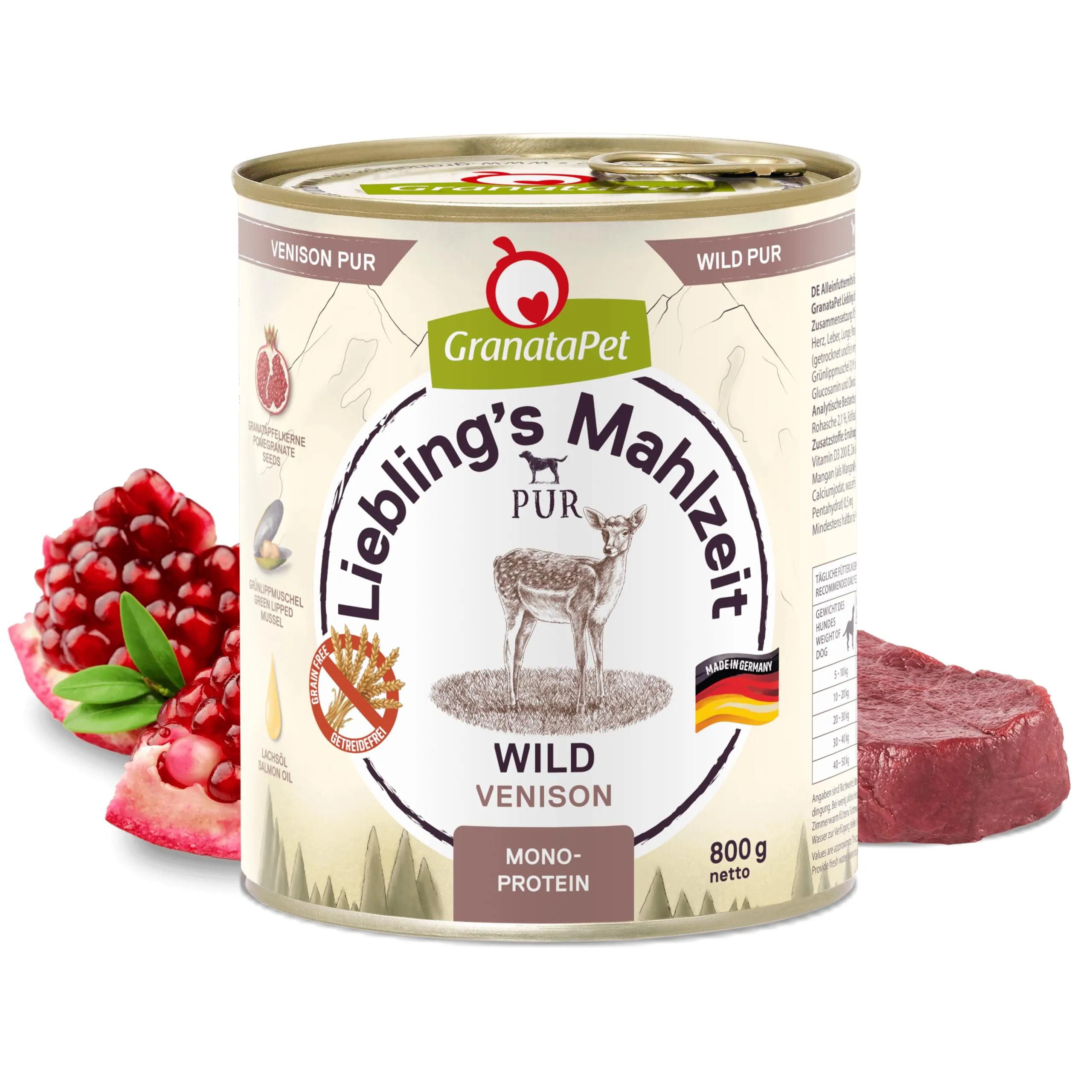 GranataPet Liebling's Mahlzeit Pur Wild, 6 x 800g - immagine 2