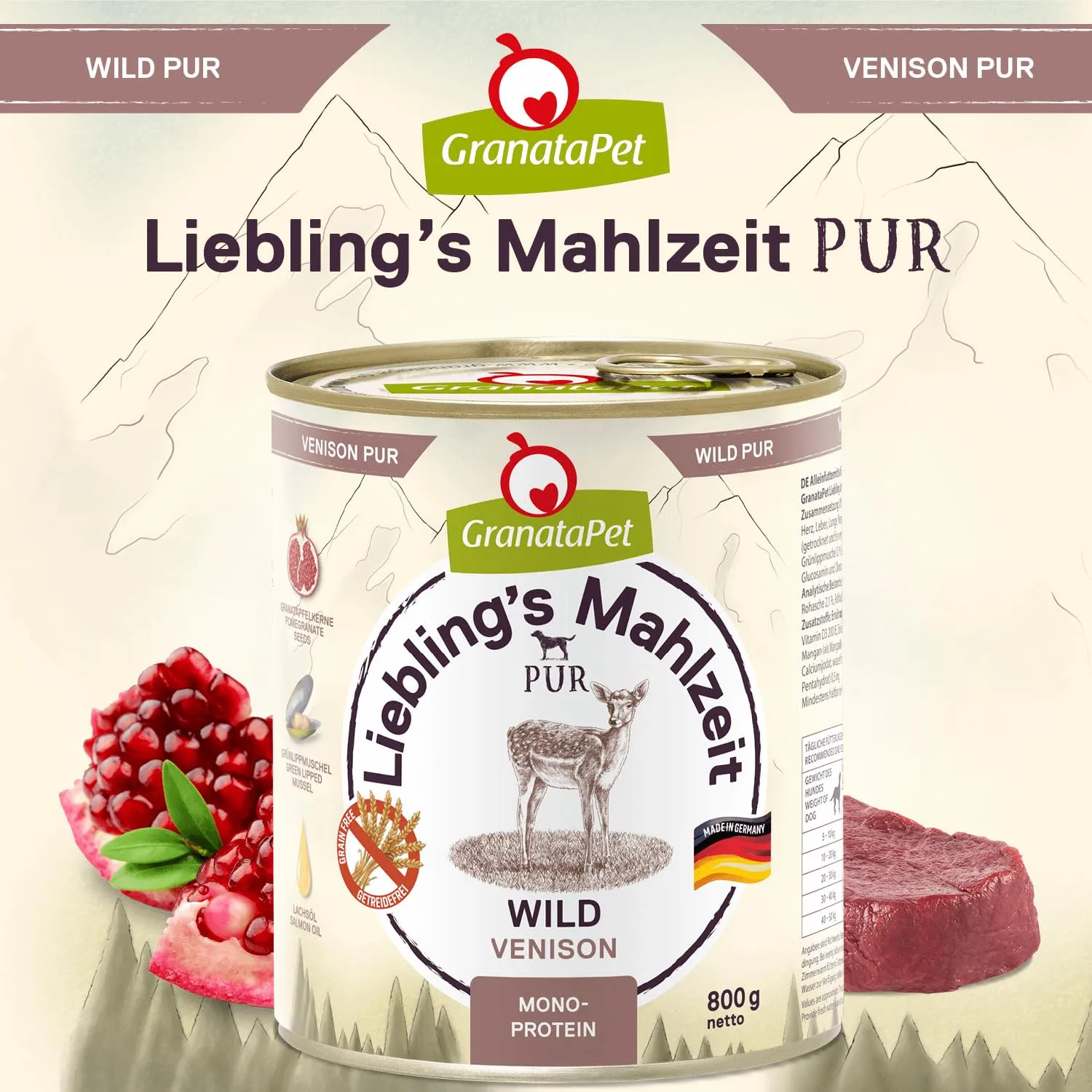 GranataPet Liebling's Mahlzeit Pur Wild, 6 x 800g - immagine 4