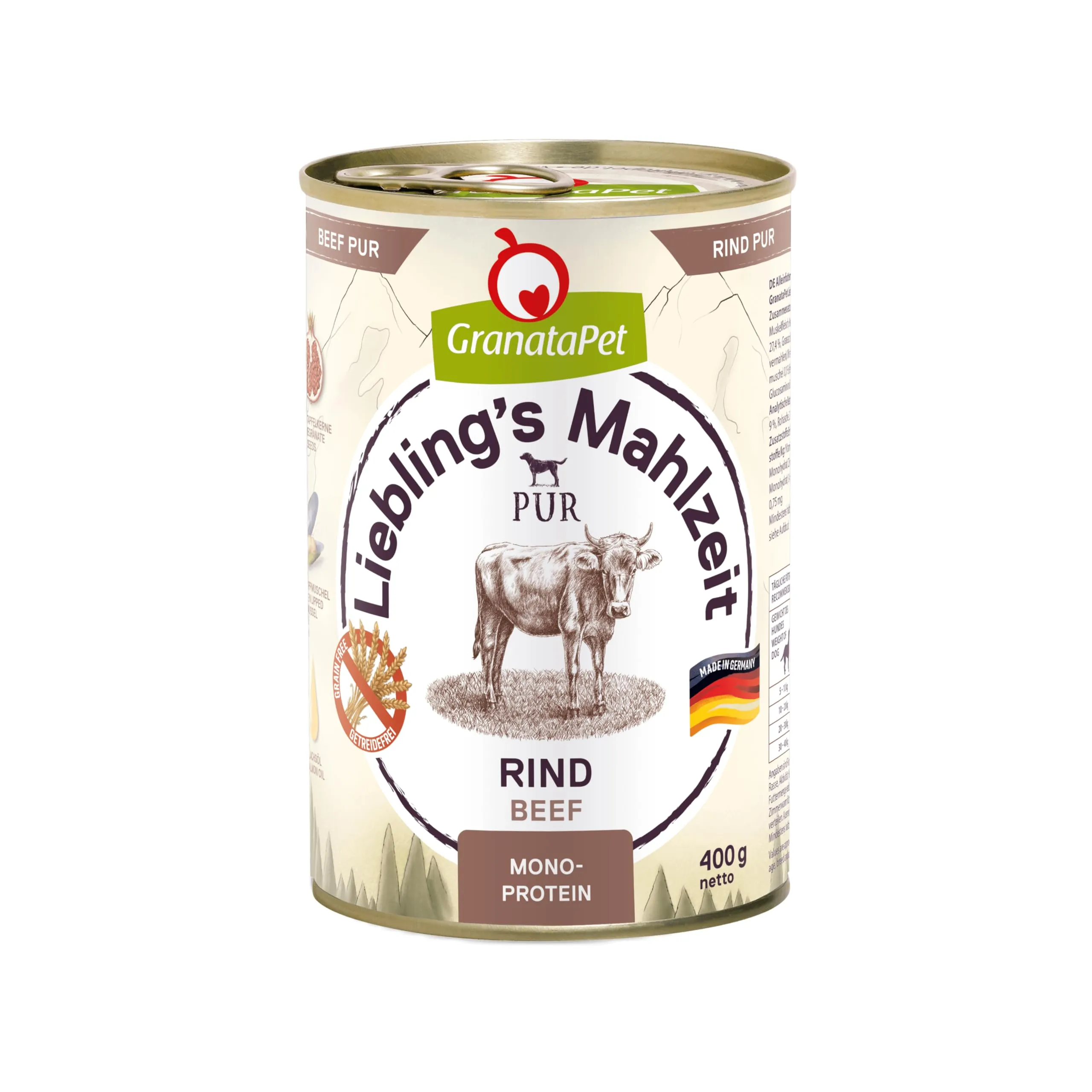 GranataPet Liebling's Mahlzeit Pur Manzo, 6 x 400g - immagine 1