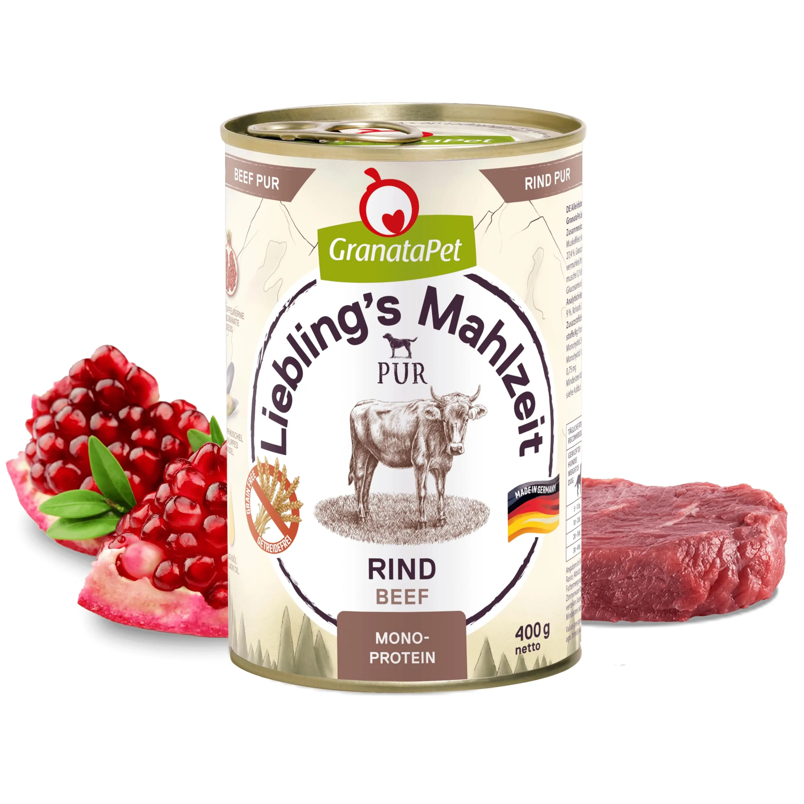 GranataPet Liebling's Mahlzeit Pur Manzo, 6 x 400g - immagine 2