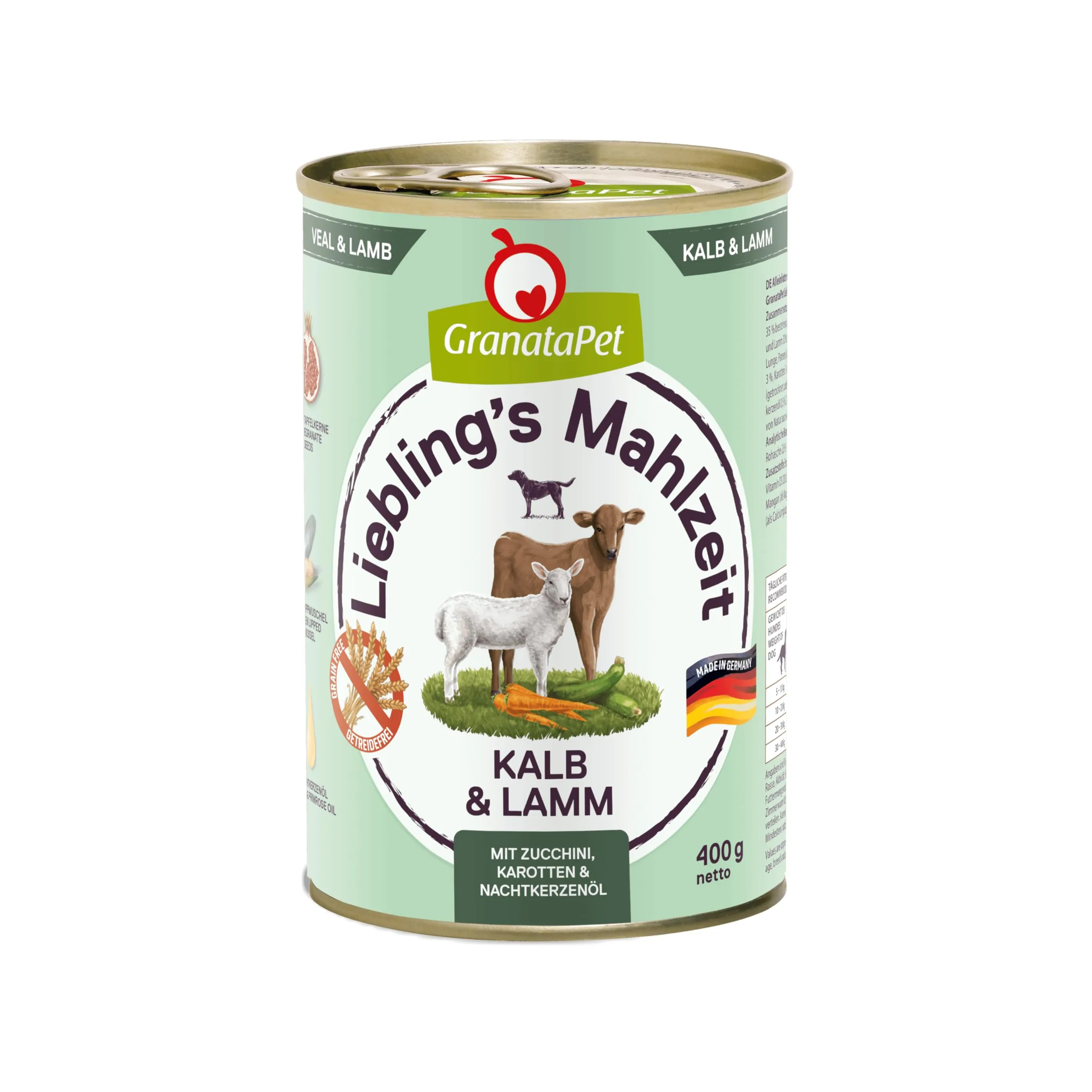 GranataPet Liebling's Mahlzeit Vitello & Agnello con zucchine, 6 x 400g - immagine 1