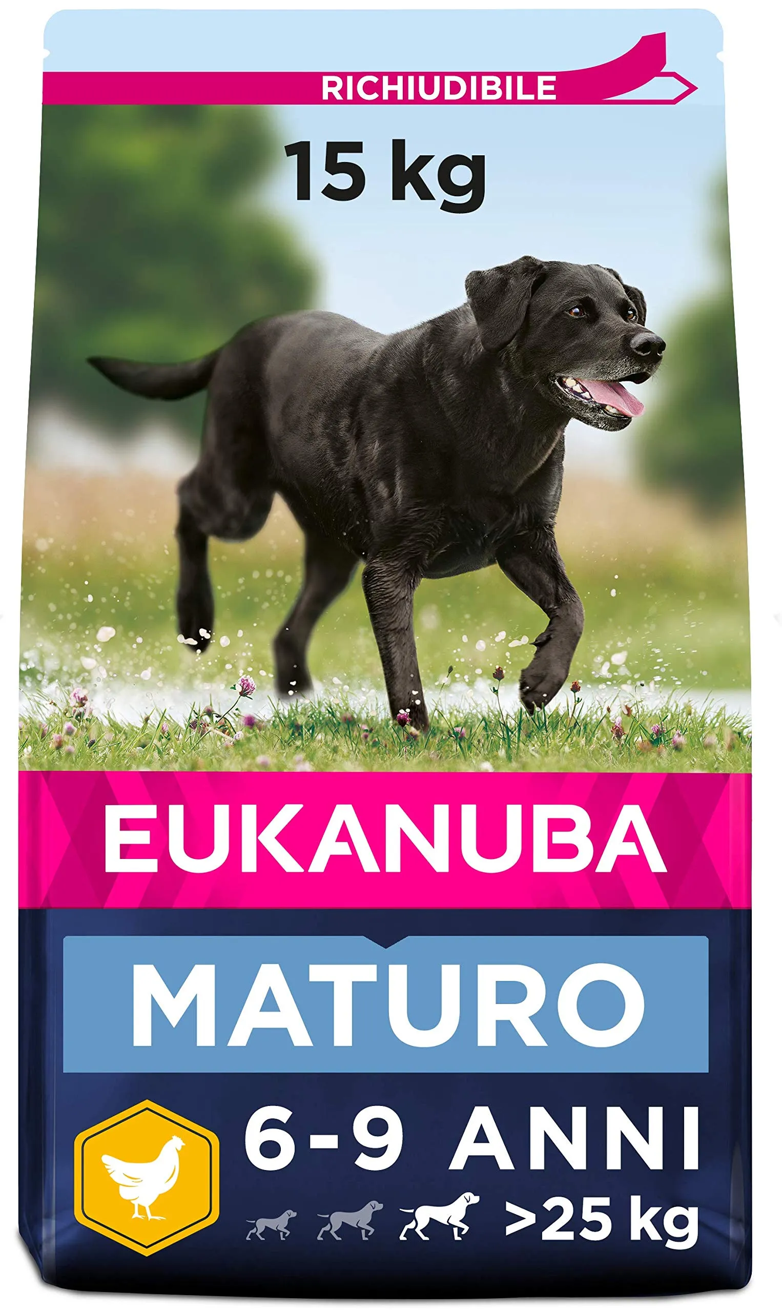 Eukanuba Cibo per cani con pollo fresco per razze di taglia grande mature, 15 kg - immagine 1