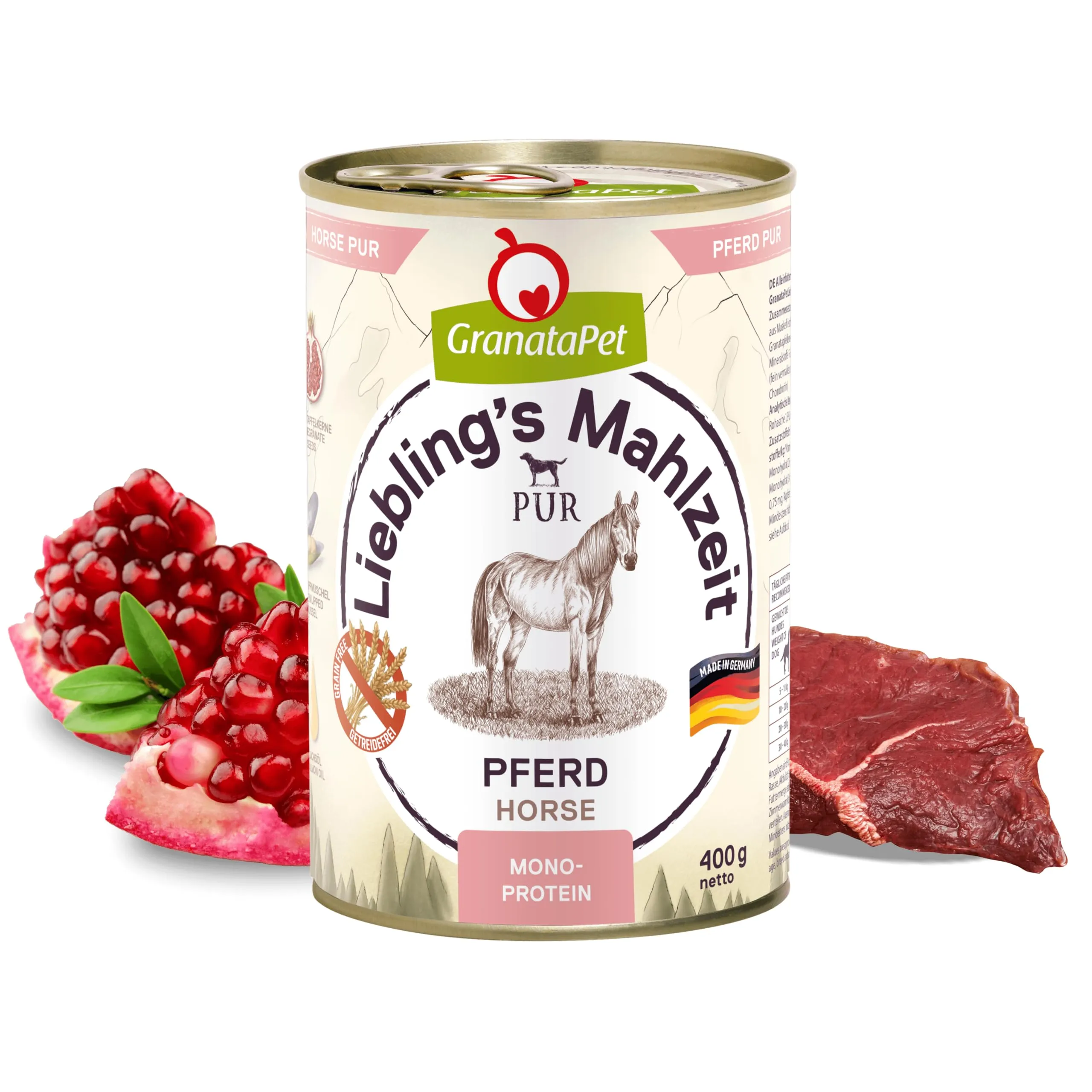 GranataPet Liebling's Mahlzeit Pur Pferd, 6 x 400g - immagine 2