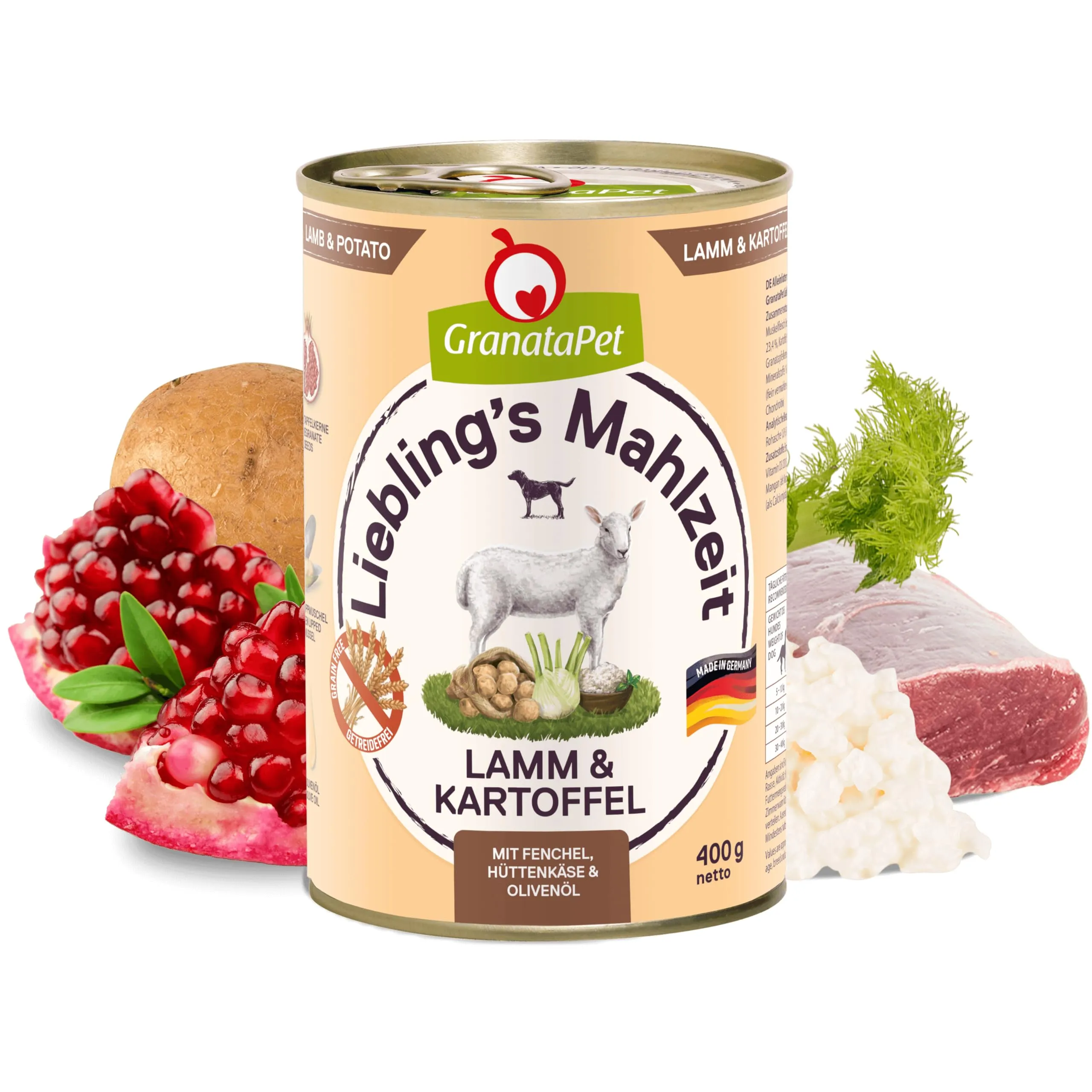 GranataPet Liebling's Mahlzeit Agnello & Patata con Finocchio, 6 x 400g - immagine 2