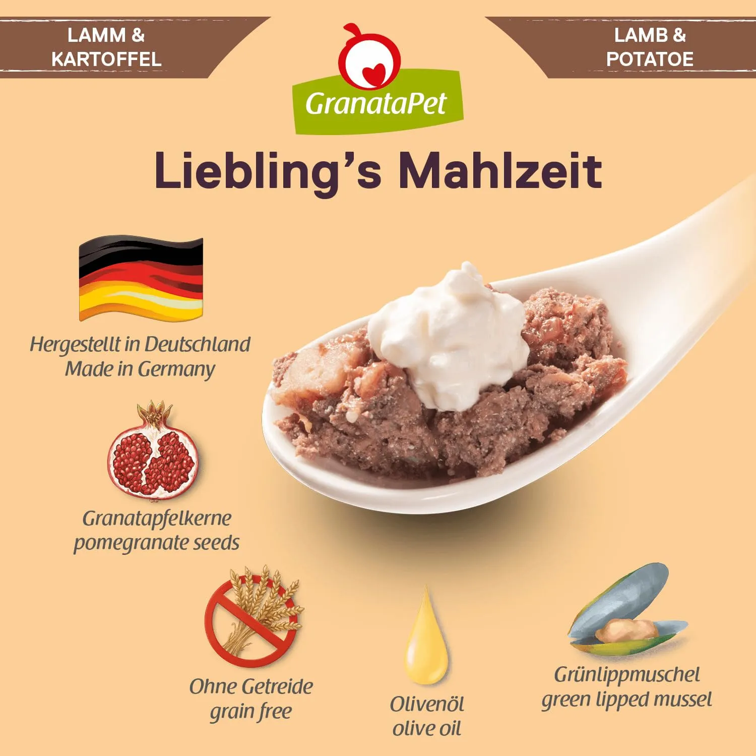 GranataPet Liebling's Mahlzeit Agnello & Patata con Finocchio, 6 x 400g - immagine 5