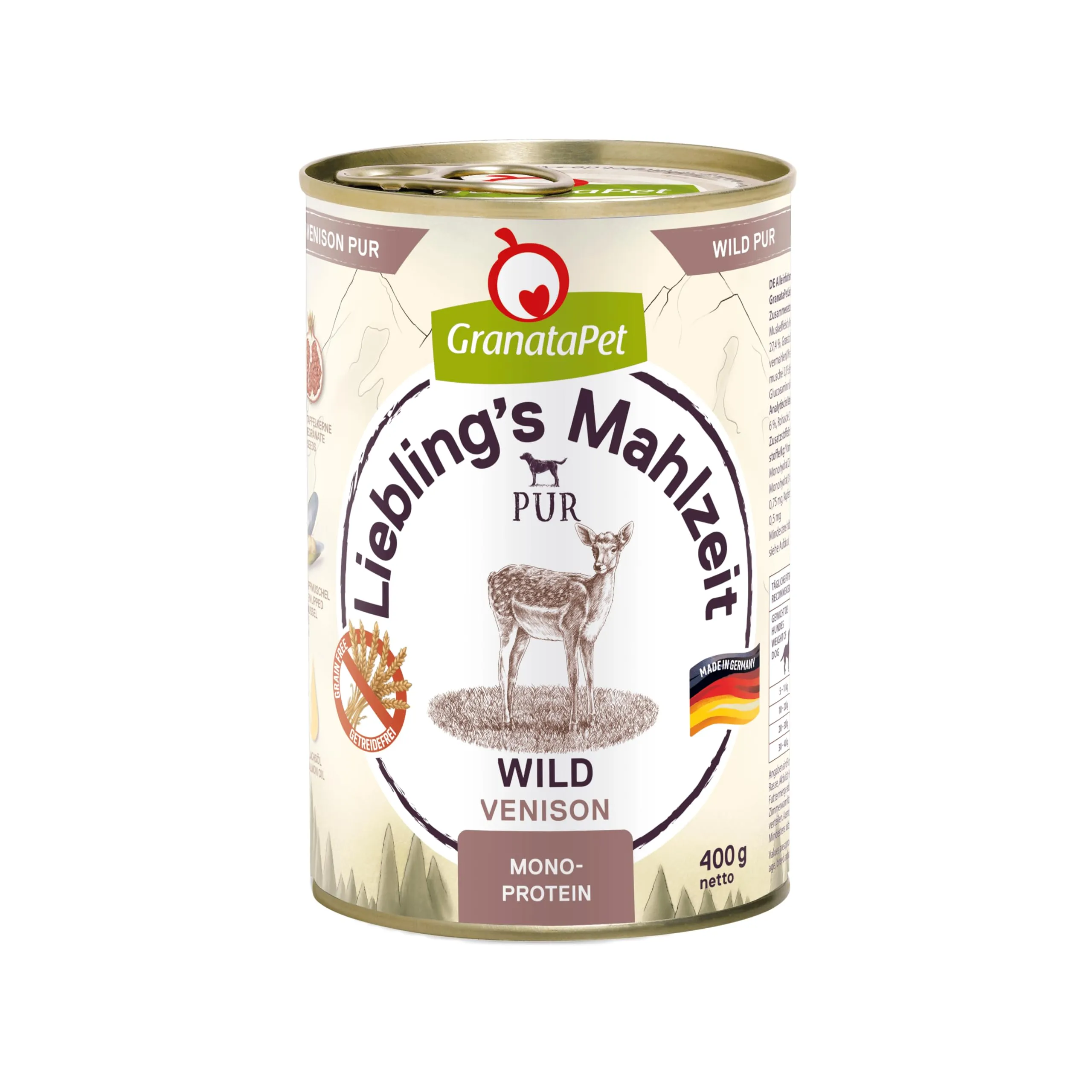 GranataPet Liebling's Mahlzeit Pur Selvaggina, 6 x 400g - immagine 1