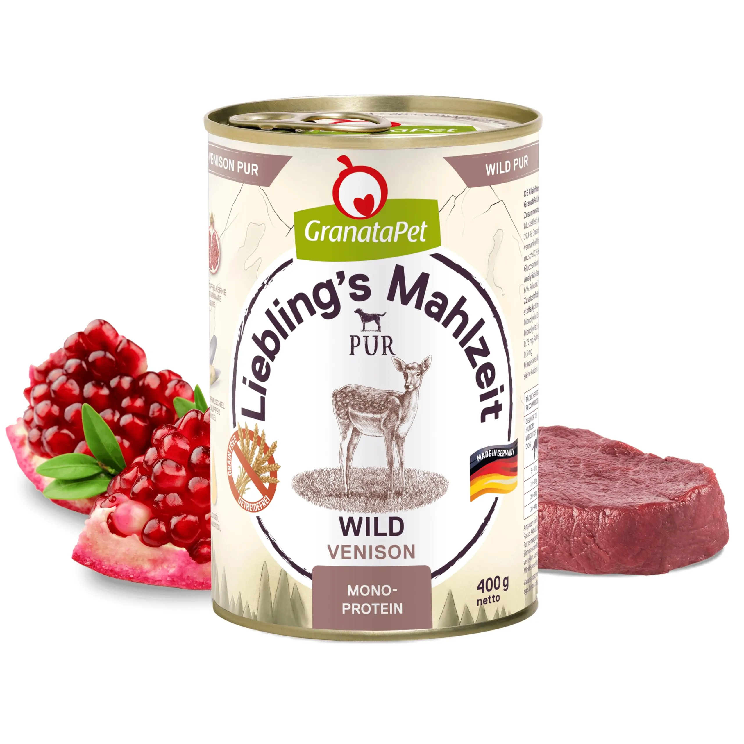 GranataPet Liebling's Mahlzeit Pur Selvaggina, 6 x 400g - immagine 2
