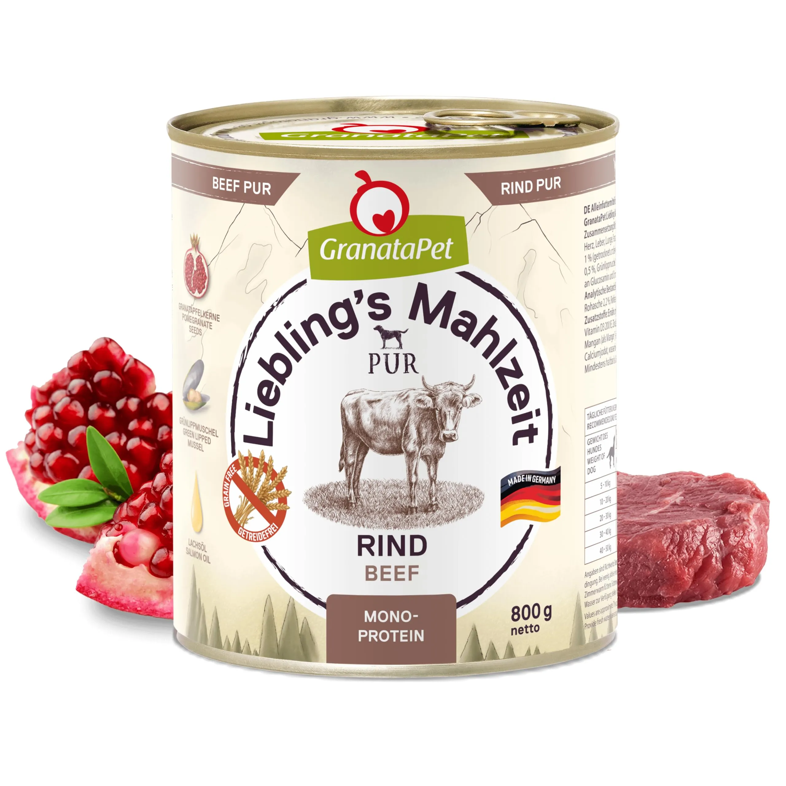 GranataPet Liebling's Mahlzeit Pur Manzo, 6 x 800g - immagine 2