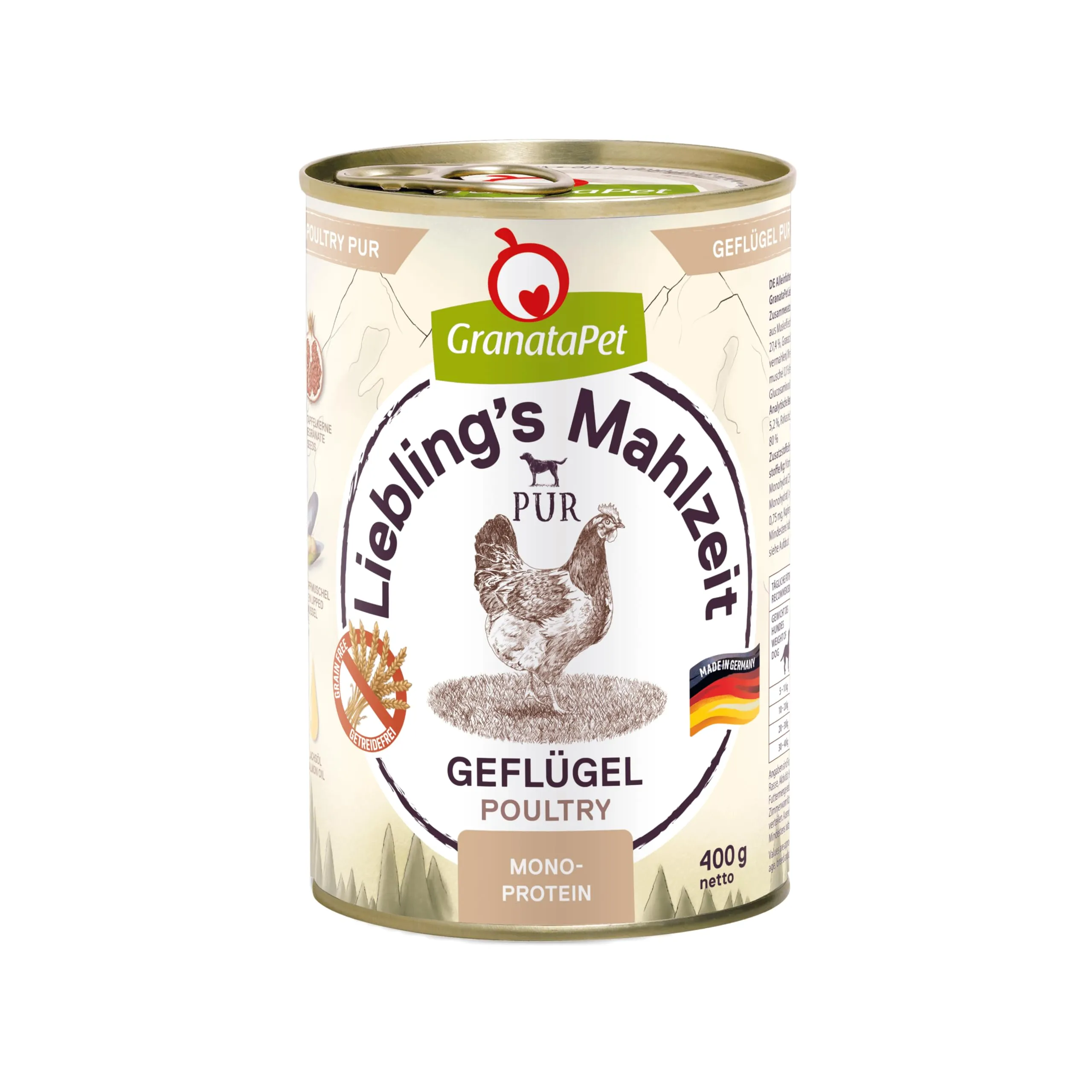 GranataPet Liebling's Mahlzeit Pur Geflügel, 6 x 400g - immagine 1