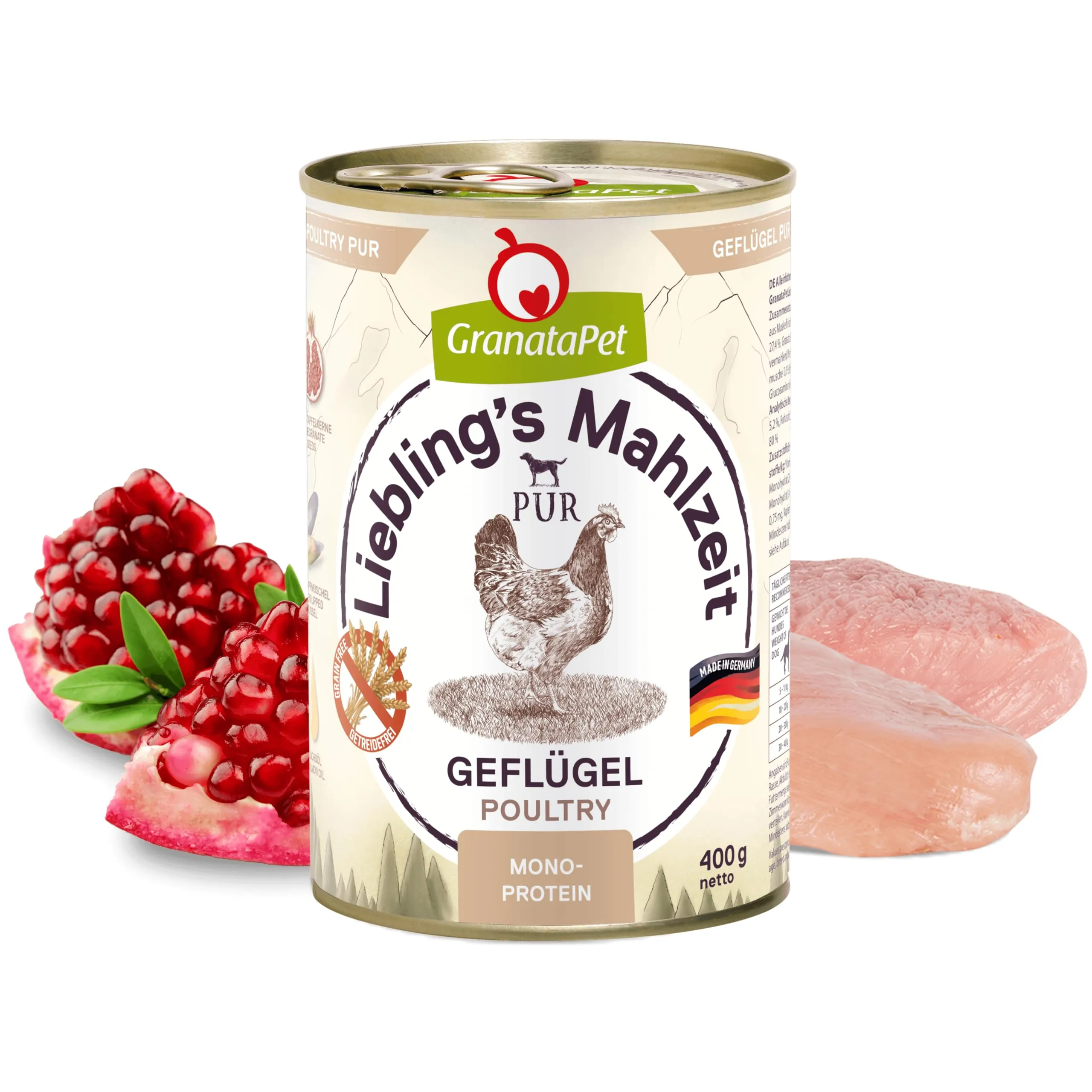GranataPet Liebling's Mahlzeit Pur Geflügel, 6 x 400g - immagine 2