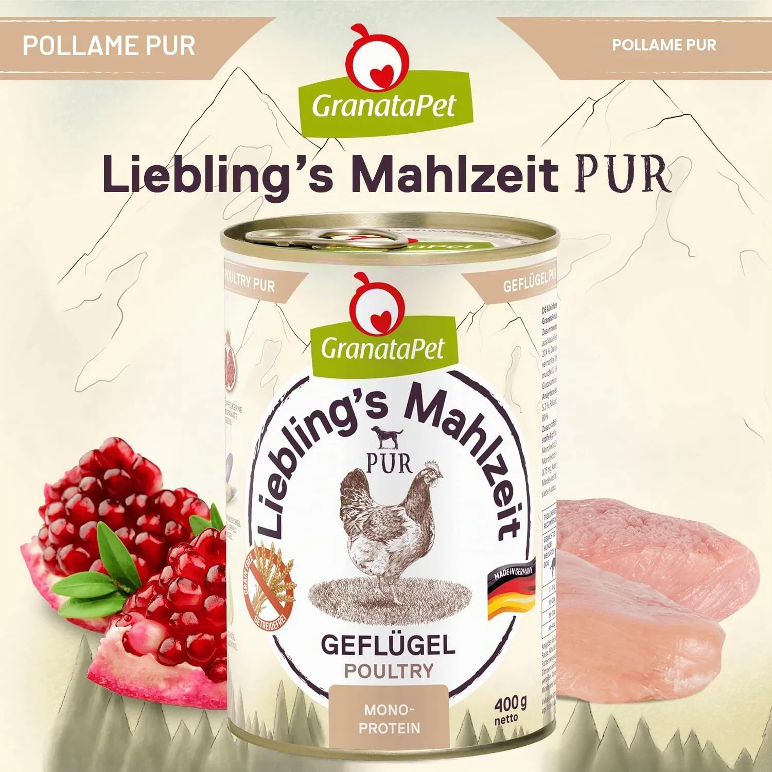 GranataPet Liebling's Mahlzeit Pur Geflügel, 6 x 400g - immagine 4