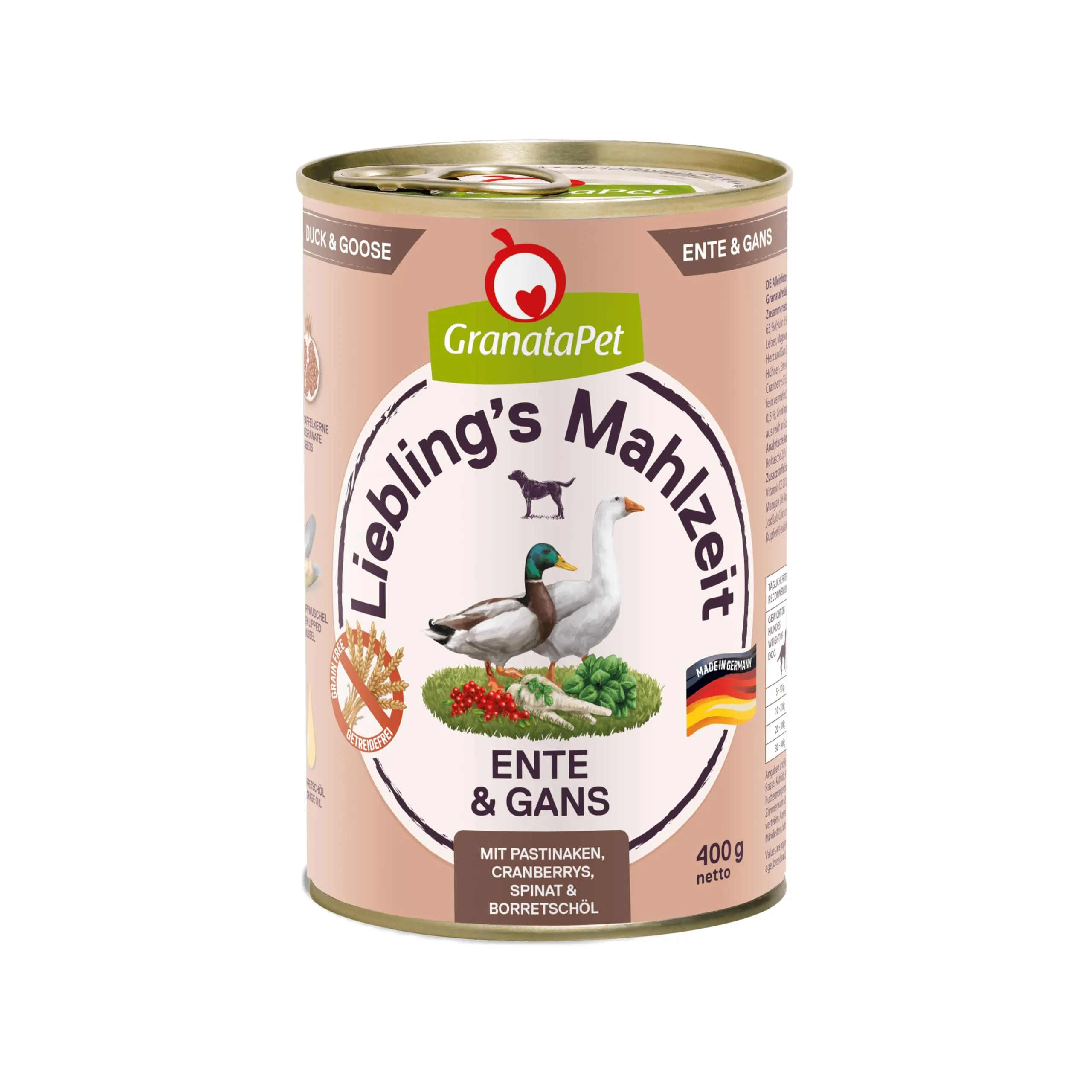 GranataPet Liebling's Mahlzeit Anatra & Oca con pastinaca, 6 x 400 g - immagine 1