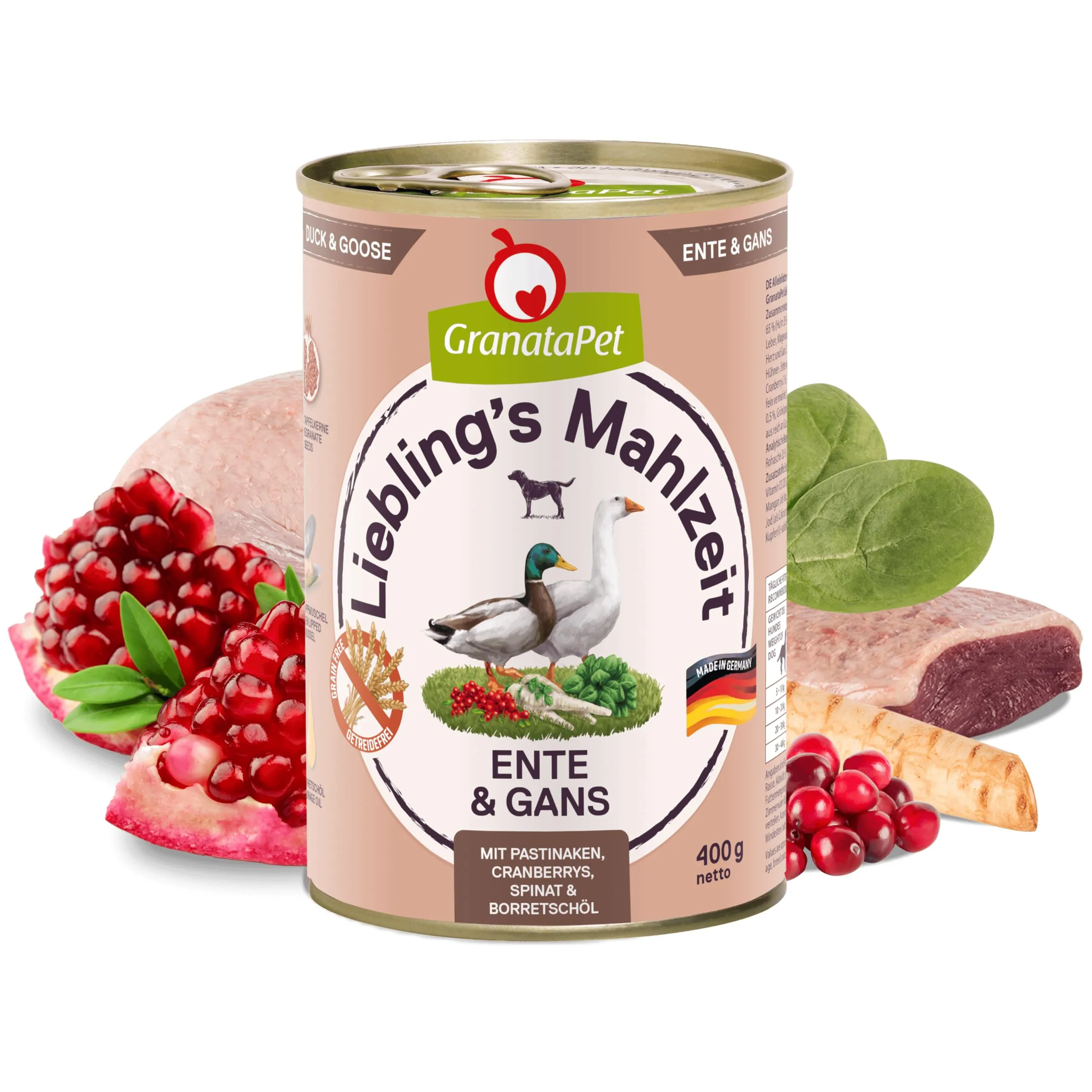GranataPet Liebling's Mahlzeit Anatra & Oca con pastinaca, 6 x 400 g - immagine 2
