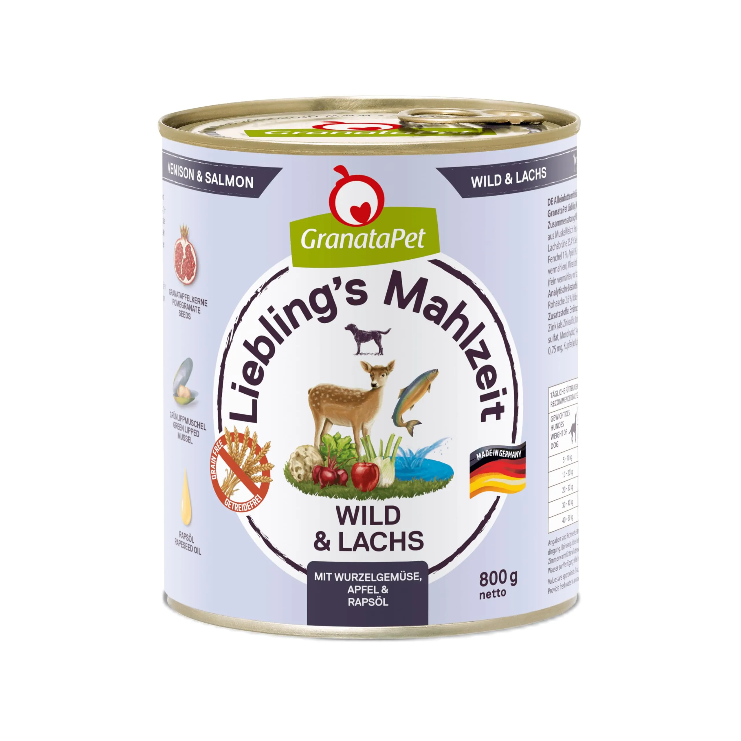 GranataPet Liebling's Mahlzeit Selvaggina & Salmone, 6 x 800g - immagine 1