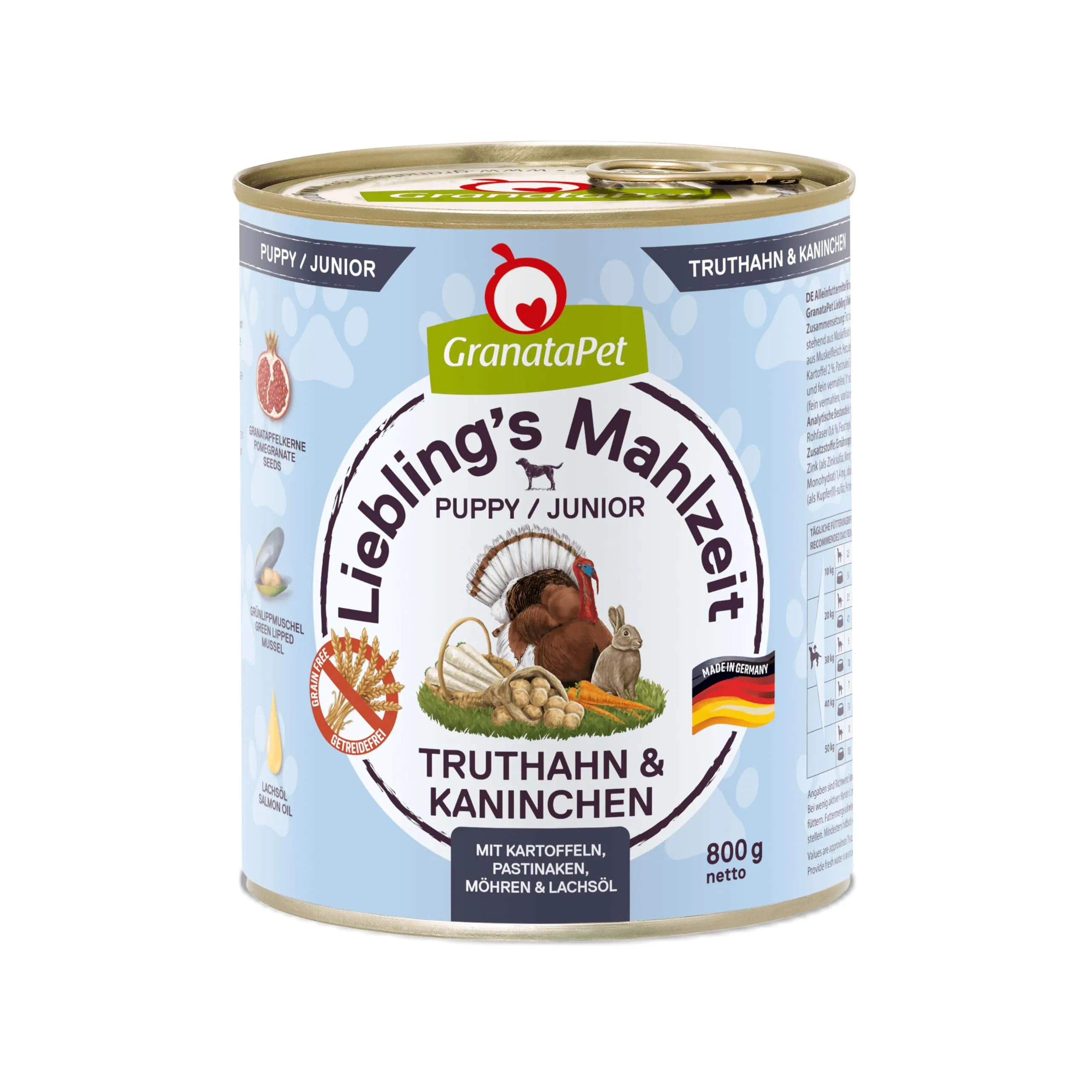GranataPet Liebling's Mahlzeit Tacchino & Coniglio Junior, 6 x 800g - immagine 1
