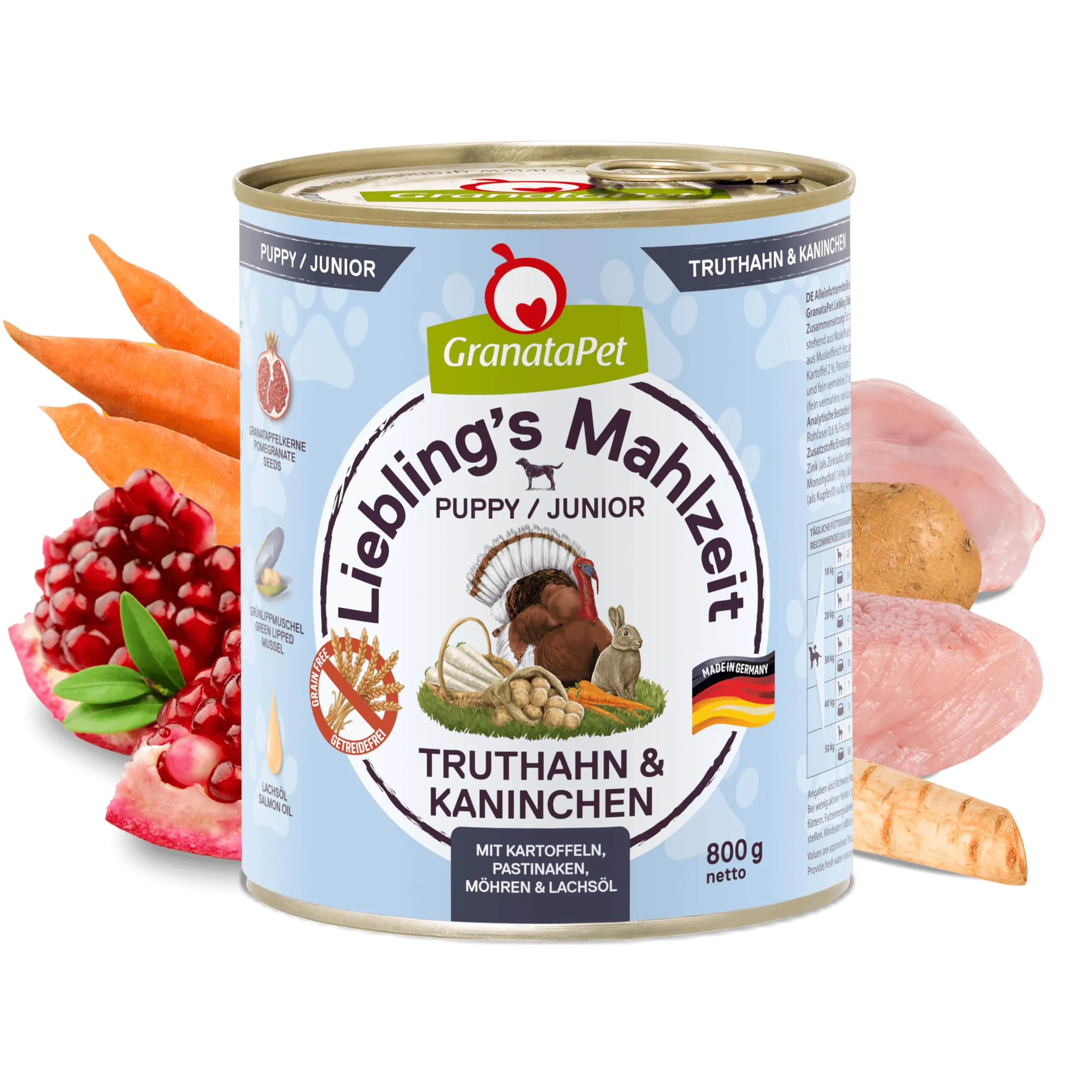 GranataPet Liebling's Mahlzeit Tacchino & Coniglio Junior, 6 x 800g - immagine 2
