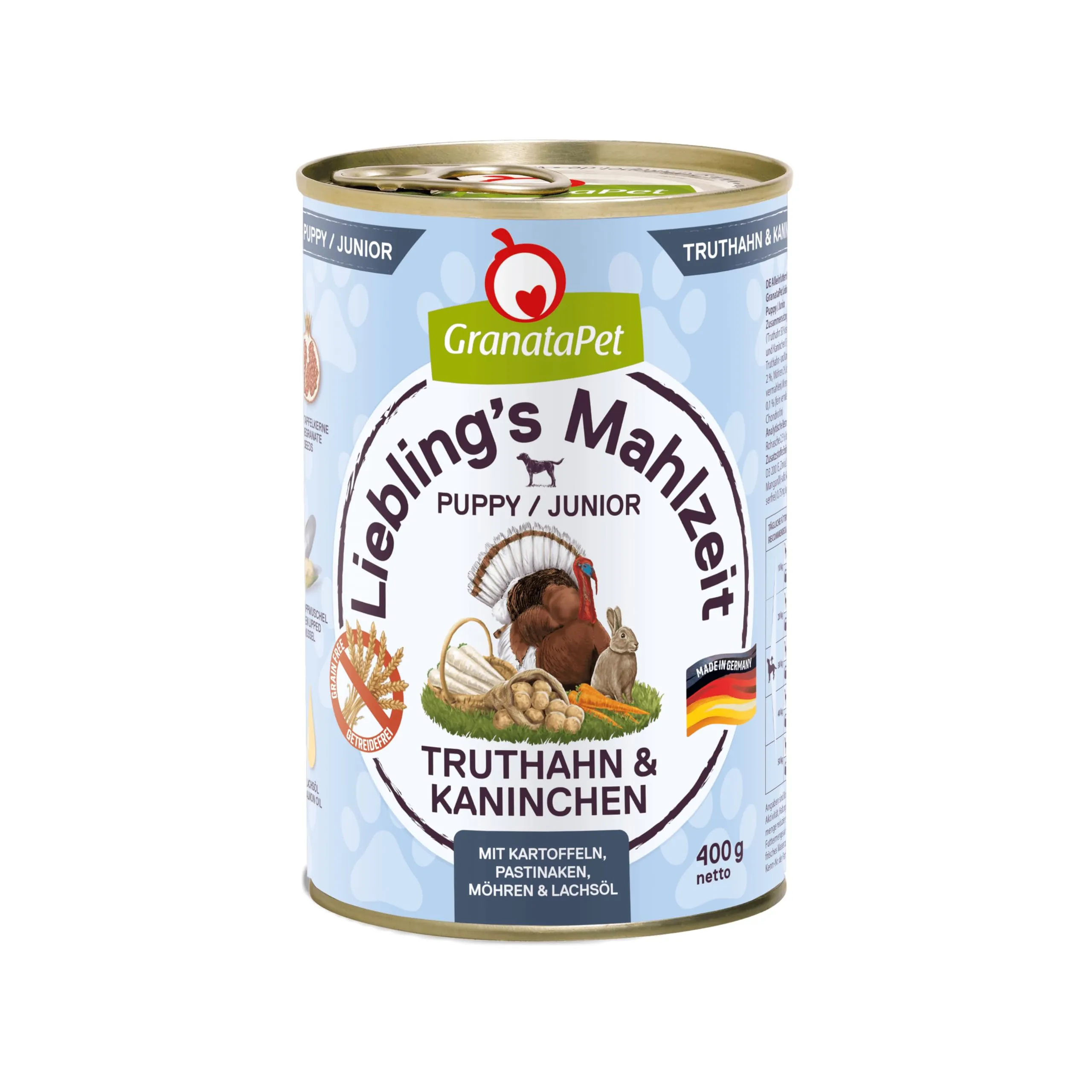 GranataPet Liebling's Mahlzeit Tacchino & Coniglio Junior, 6 x 400 g - immagine 1