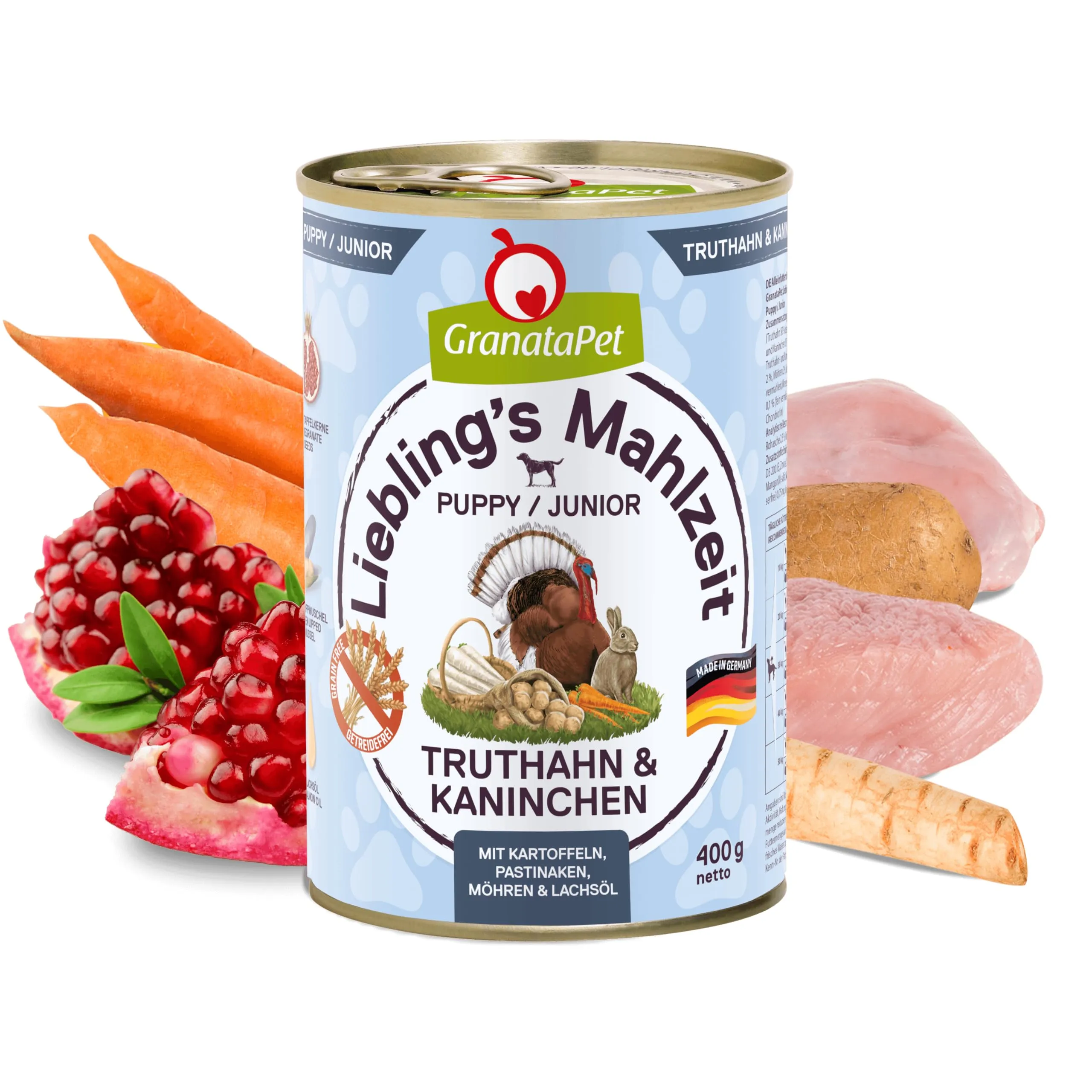 GranataPet Liebling's Mahlzeit Tacchino & Coniglio Junior, 6 x 400 g - immagine 2