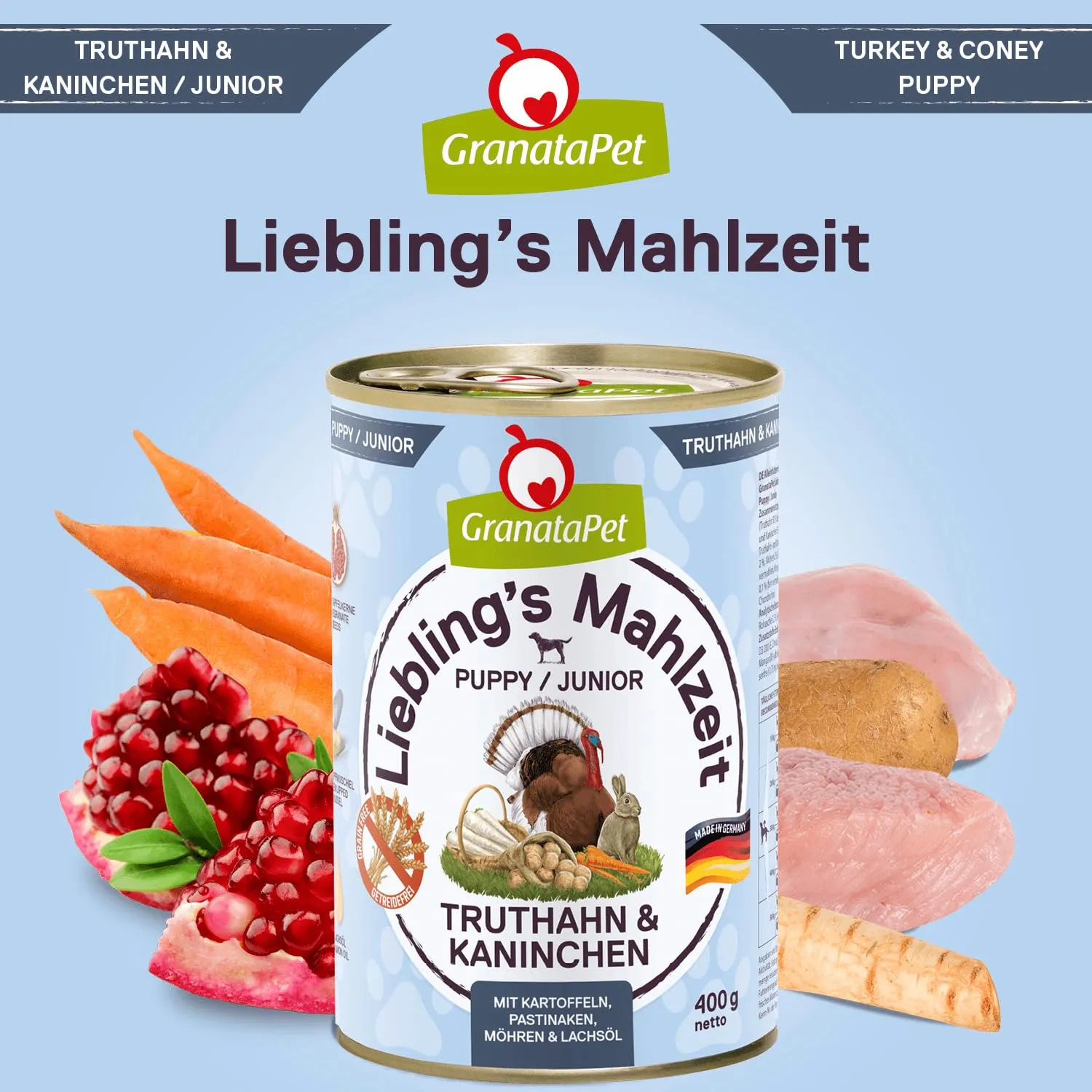 GranataPet Liebling's Mahlzeit Tacchino & Coniglio Junior, 6 x 400 g - immagine 4