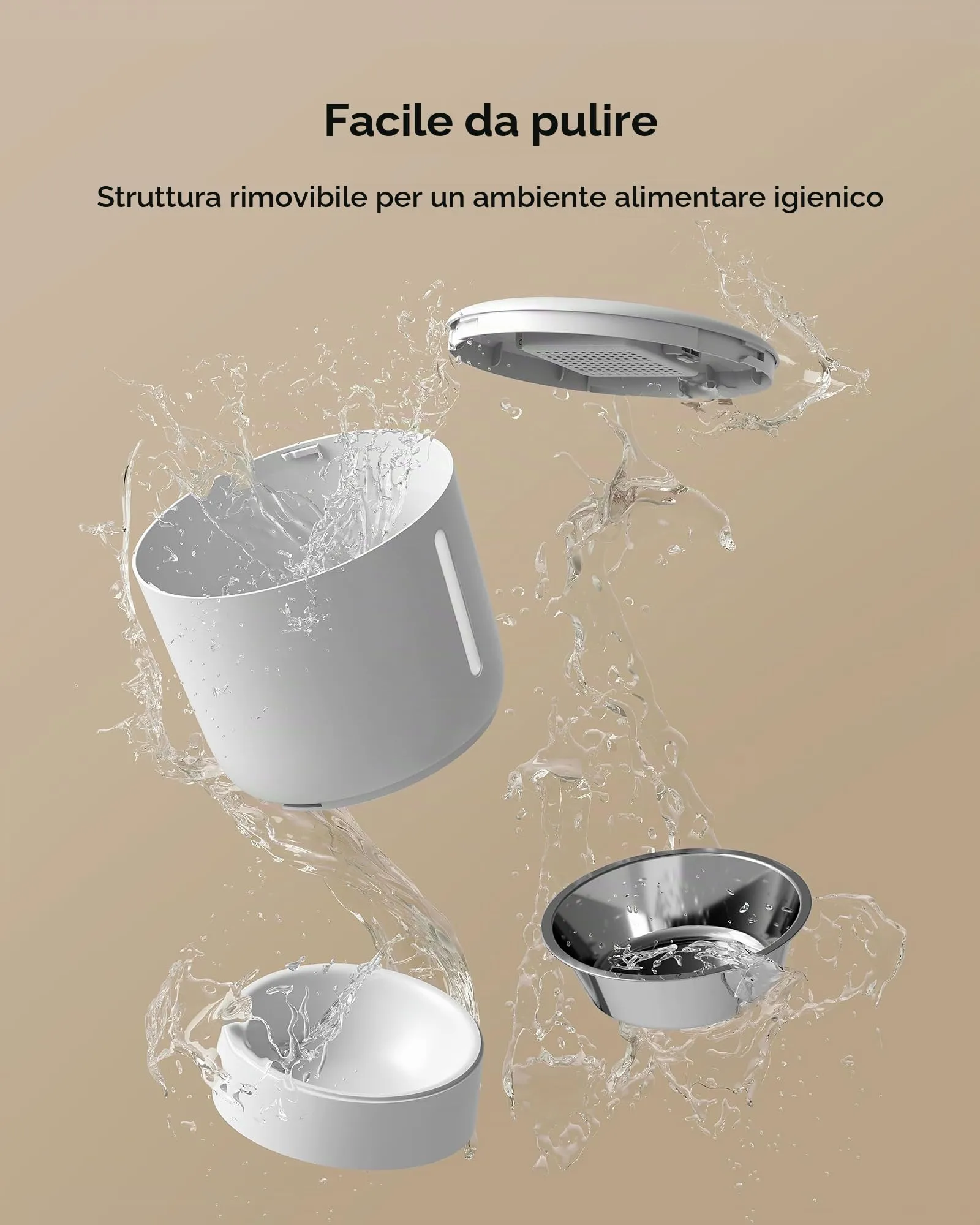 Faroro Distributore Automatico Cibo per Gatti e Cani, 4L, Ciotola in Acciaio Inox, Funzione Timer - immagine 6