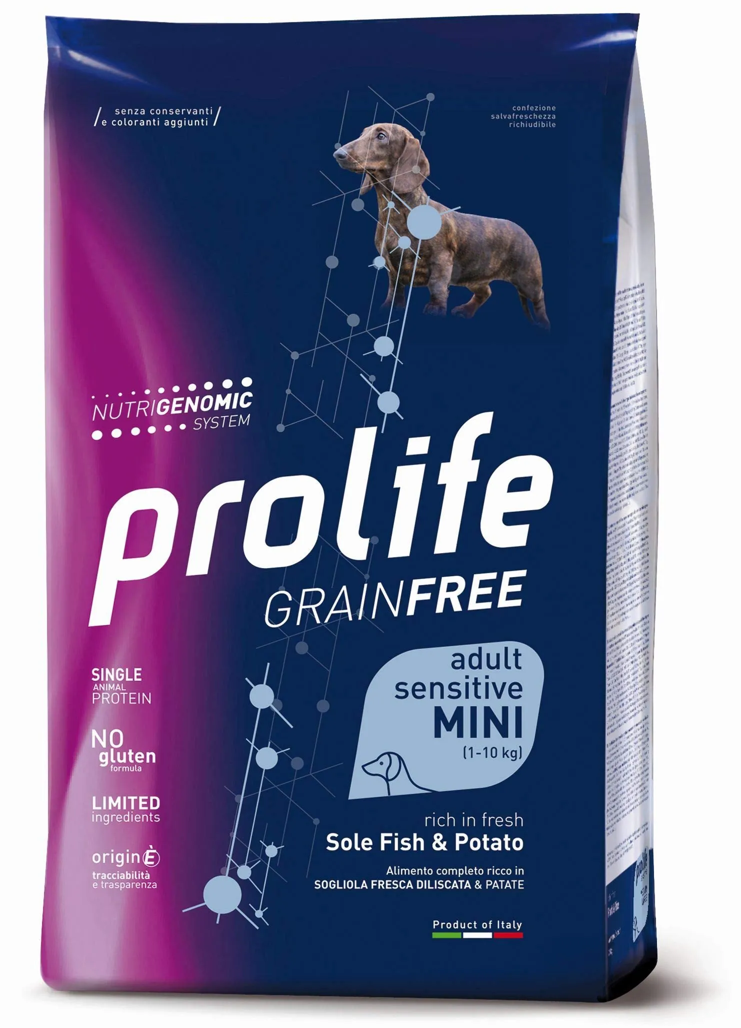 Prolife Grain Free Adult Sensitive Sole Fish & Potato Mini 7kg - immagine 1
