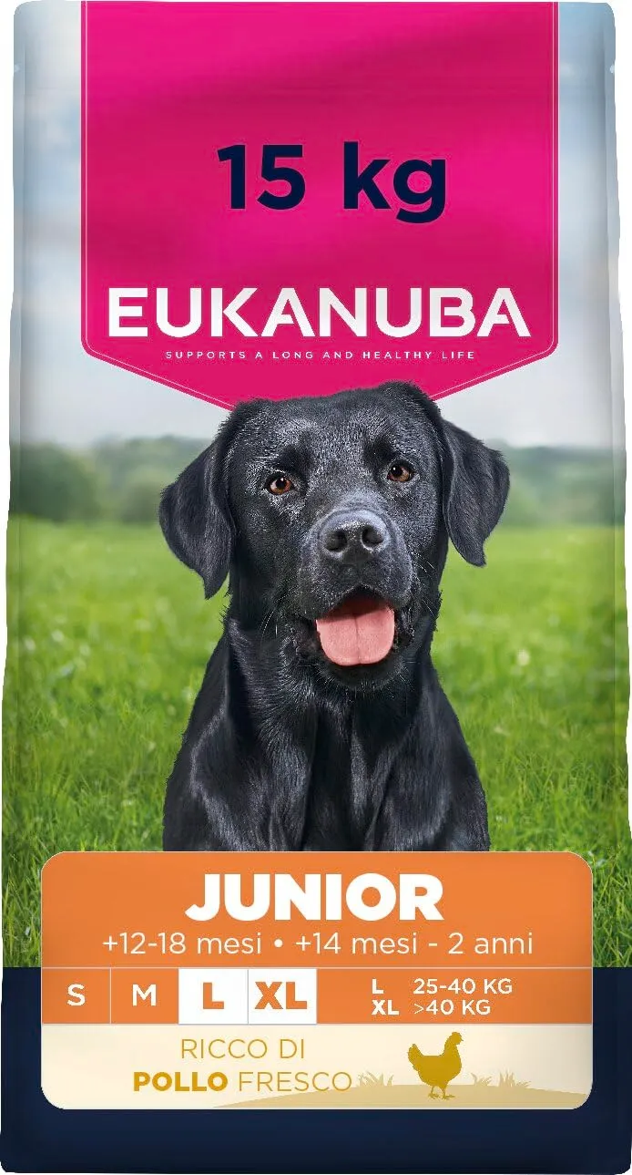 Eukanuba Crocchette per cuccioli taglia grande con pollo fresco, 15 kg - immagine 1