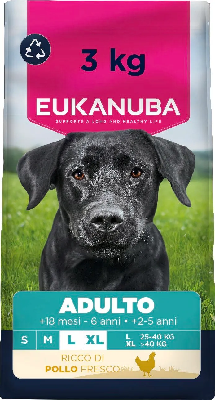 Eukanuba Crocchette per cani adulti taglia grande con pollo fresco, 3 kg - immagine 1