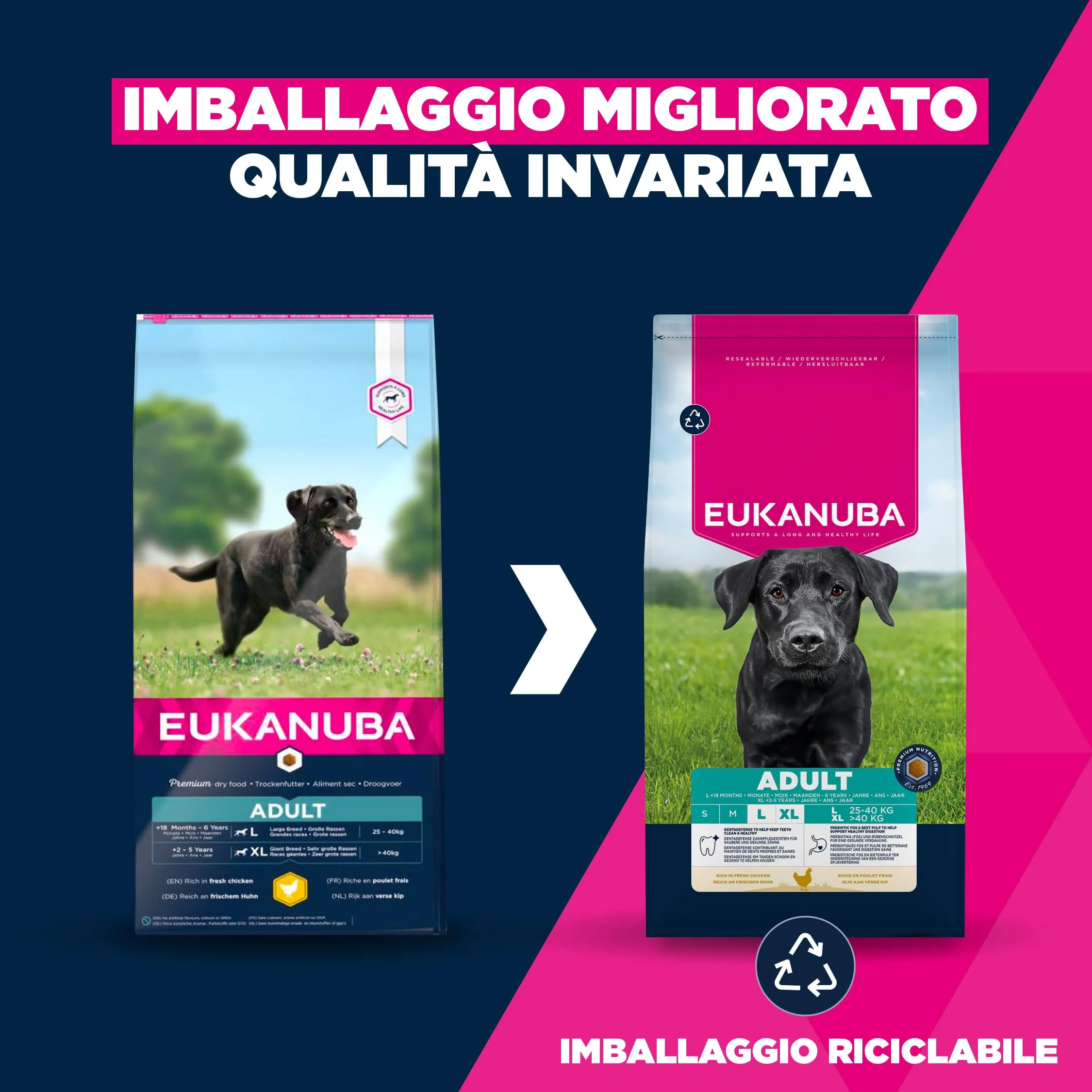 Eukanuba Crocchette per cani adulti taglia grande con pollo fresco, 3 kg - immagine 2