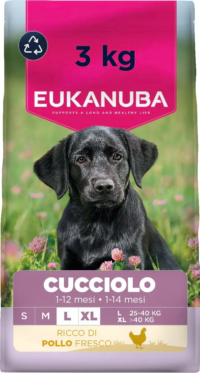 Eukanuba Crocchette per cuccioli taglia grande con pollo fresco, 3 kg - immagine 1
