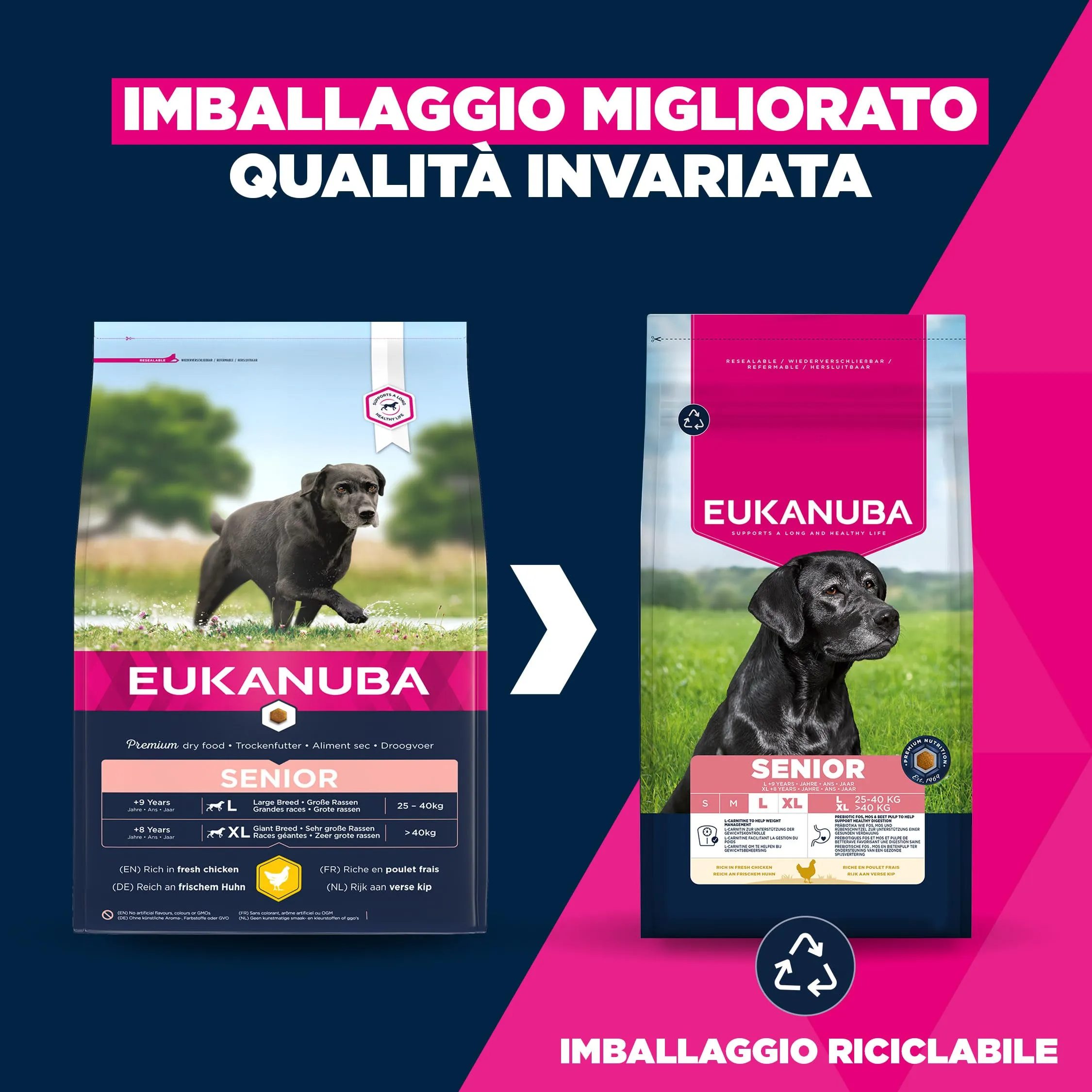 Eukanuba Crocchette per cani anziani taglia grande con pollo fresco, 15 kg - immagine 2