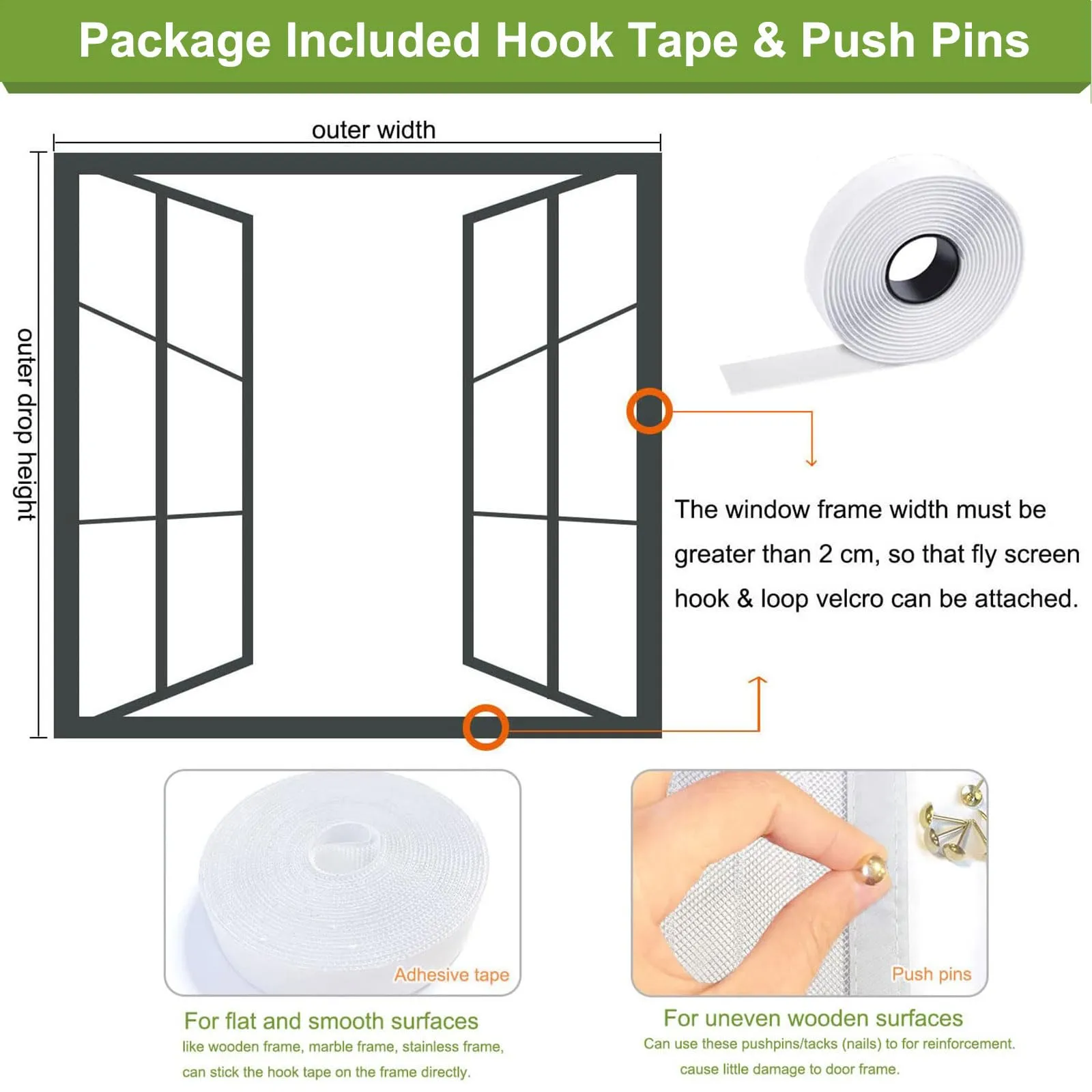 Risareyi Zanzariera Magnetica Porta Finestra, 145x110cm, Bianco, Rete Fine - immagine 4