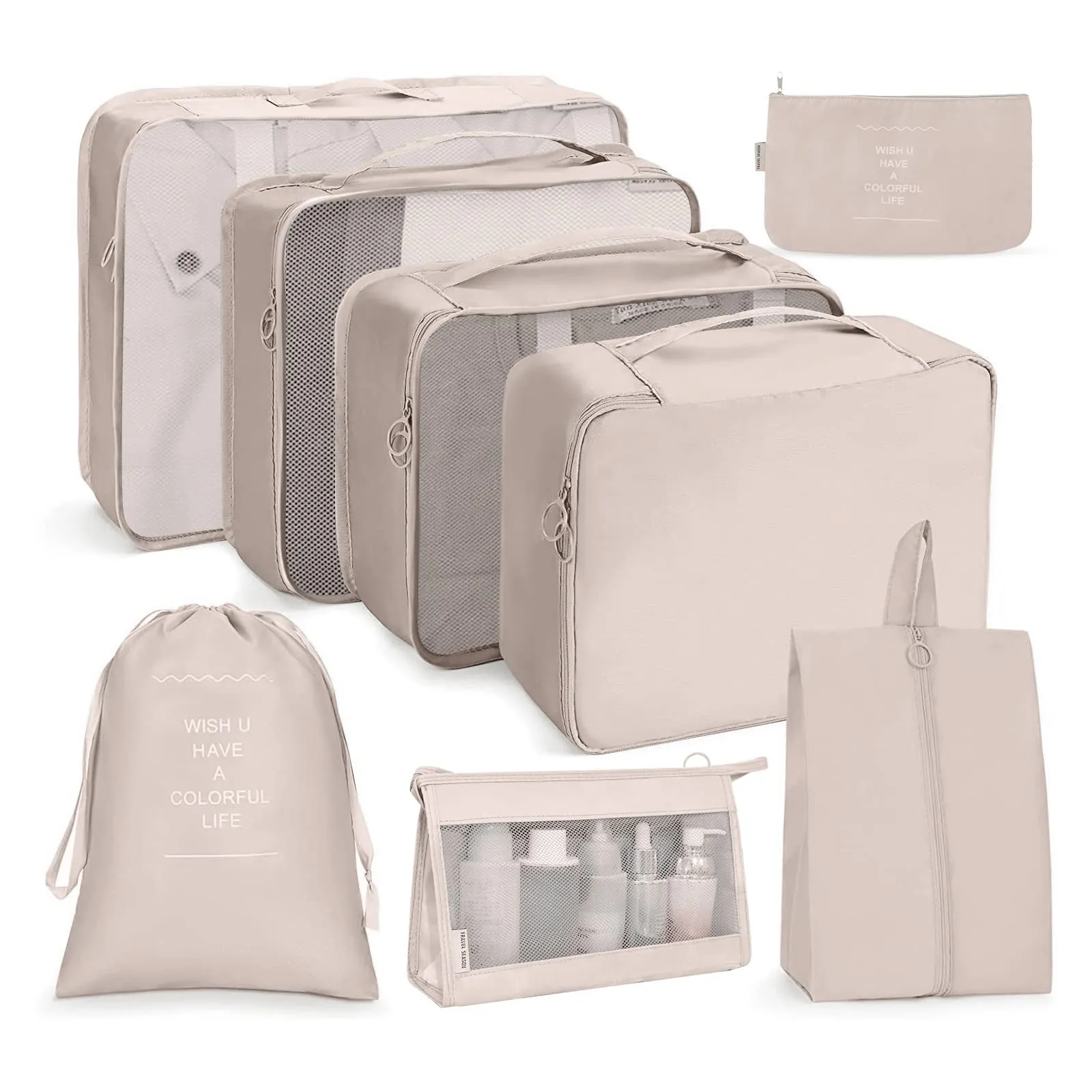 OSDUE Organizer Valigia, Set 8 Pezzi Packing Cubes per Viaggio e Zaino - immagine 1