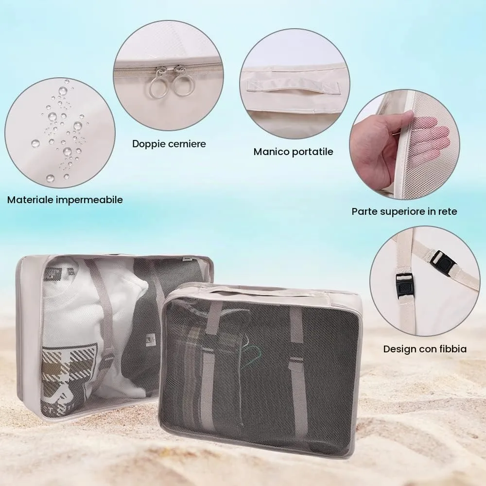 OSDUE Organizer Valigia, Set 8 Pezzi Packing Cubes per Viaggio e Zaino - immagine 3