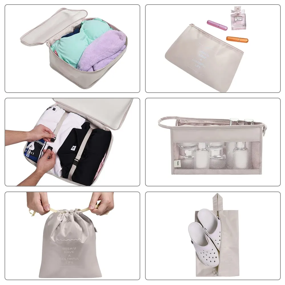 OSDUE Organizer Valigia, Set 8 Pezzi Packing Cubes per Viaggio e Zaino - immagine 5